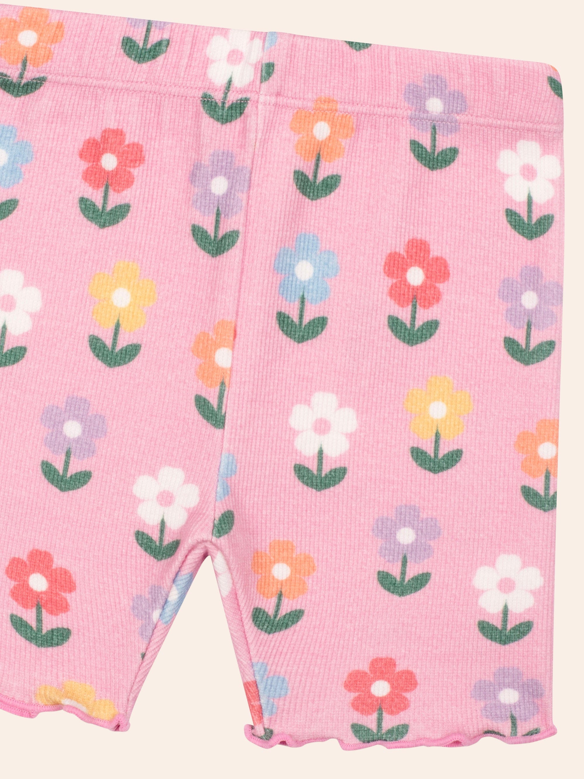 Multi Colour Daisy Rib Bike Short SHORT Huxbaby
