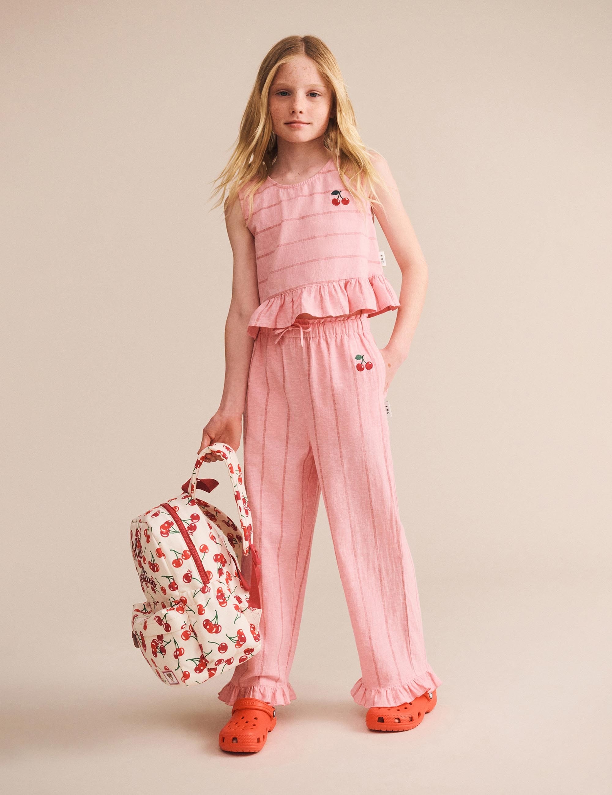 Raspberry Stripe Culotte PANT Huxbaby