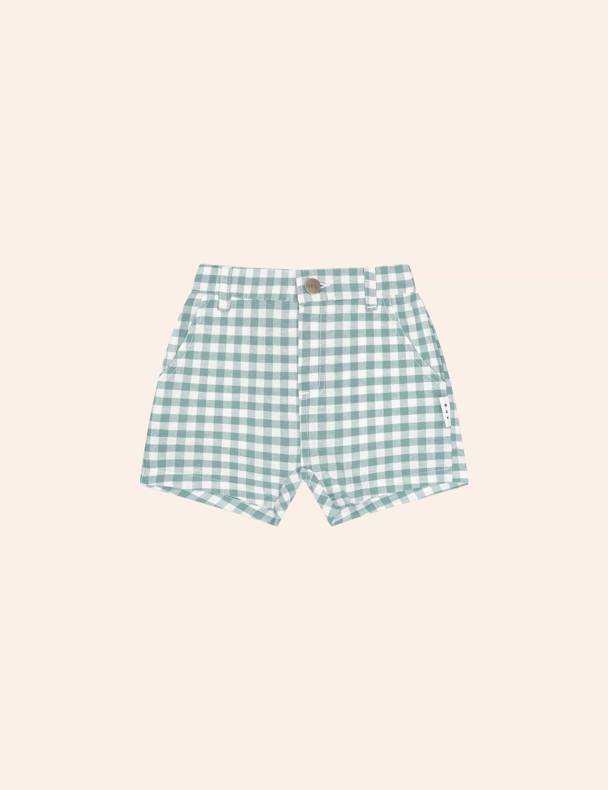 Eucalyptus Gingham Short SHORT Huxbaby