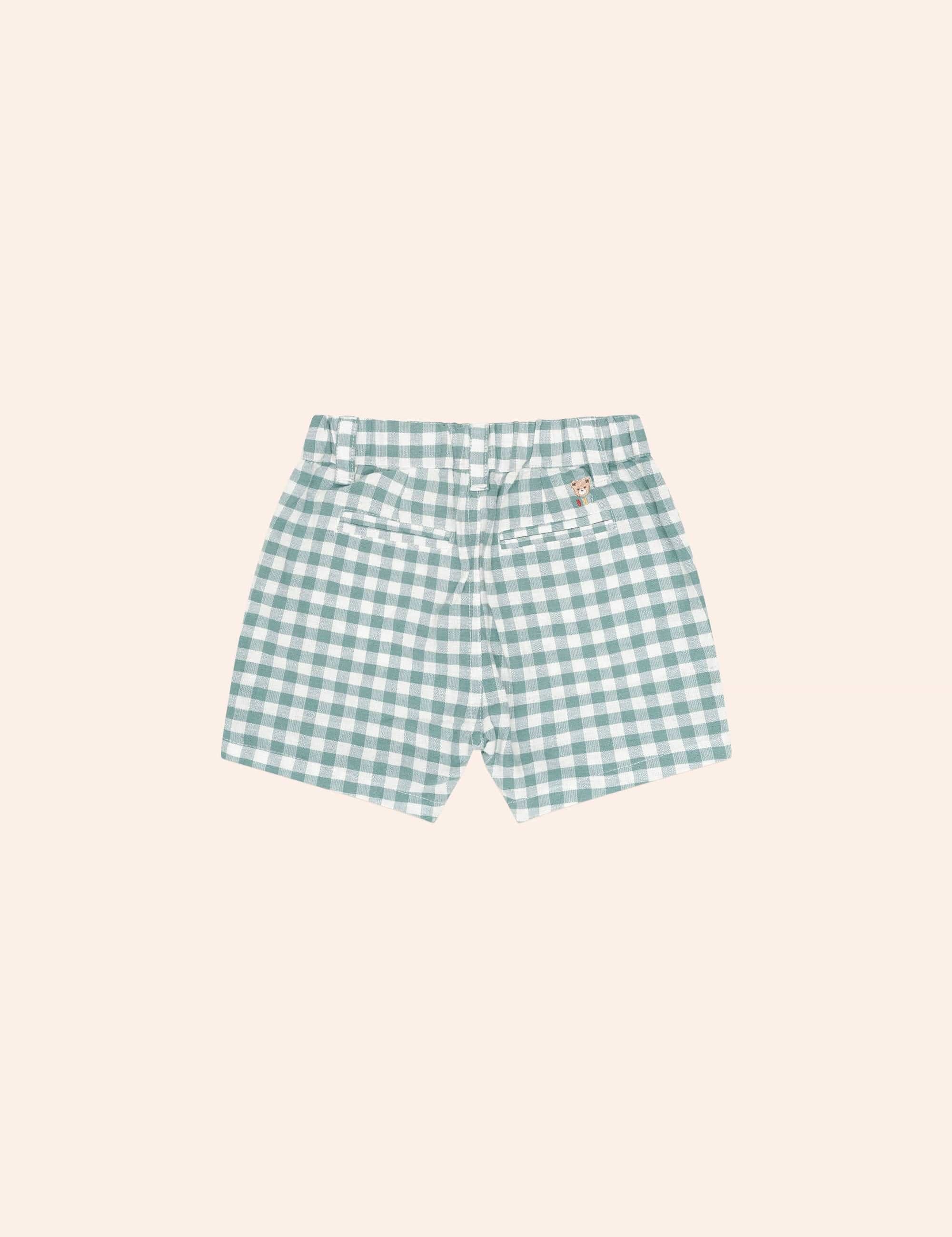 Eucalyptus Gingham Short SHORT Huxbaby