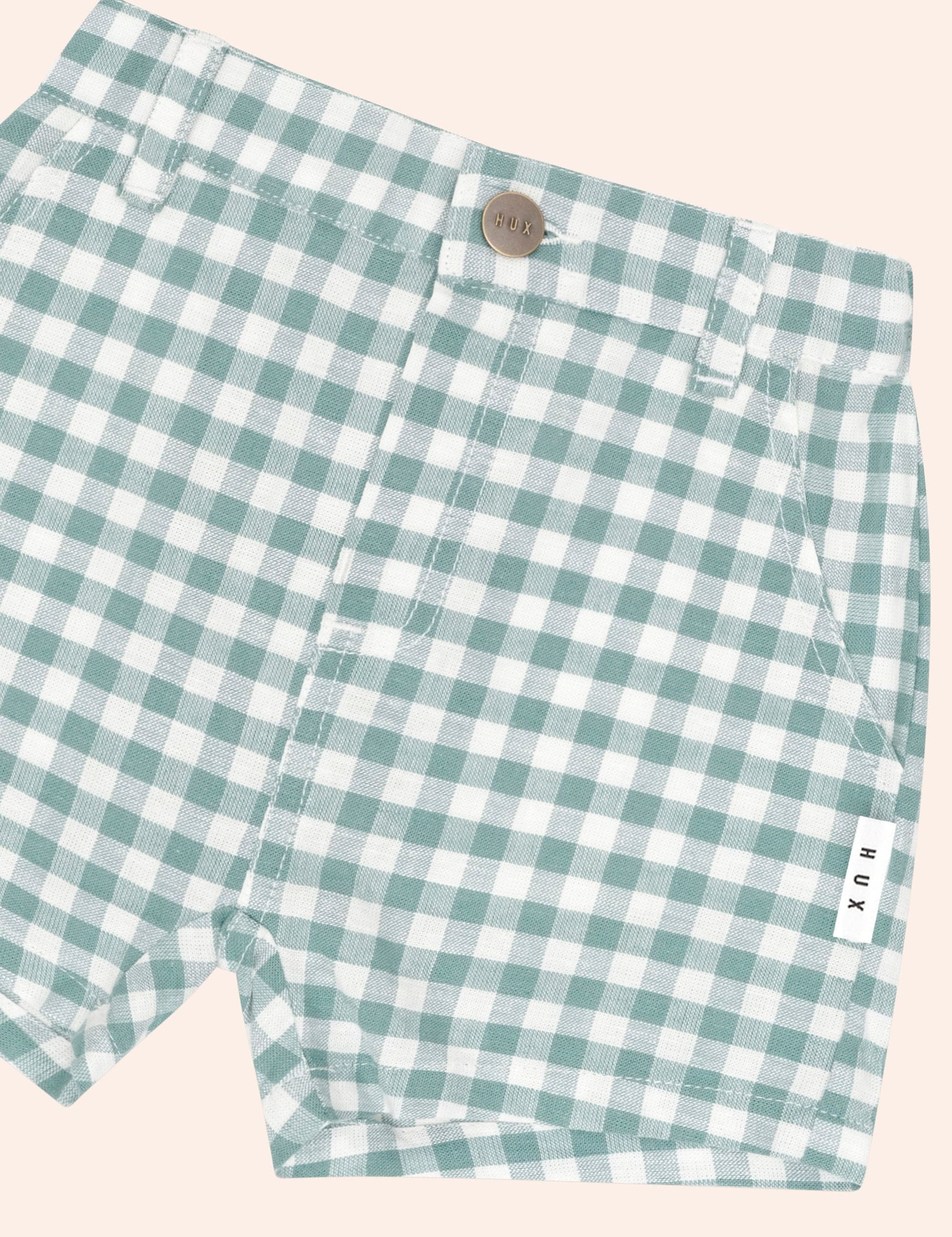Eucalyptus Gingham Short SHORT Huxbaby