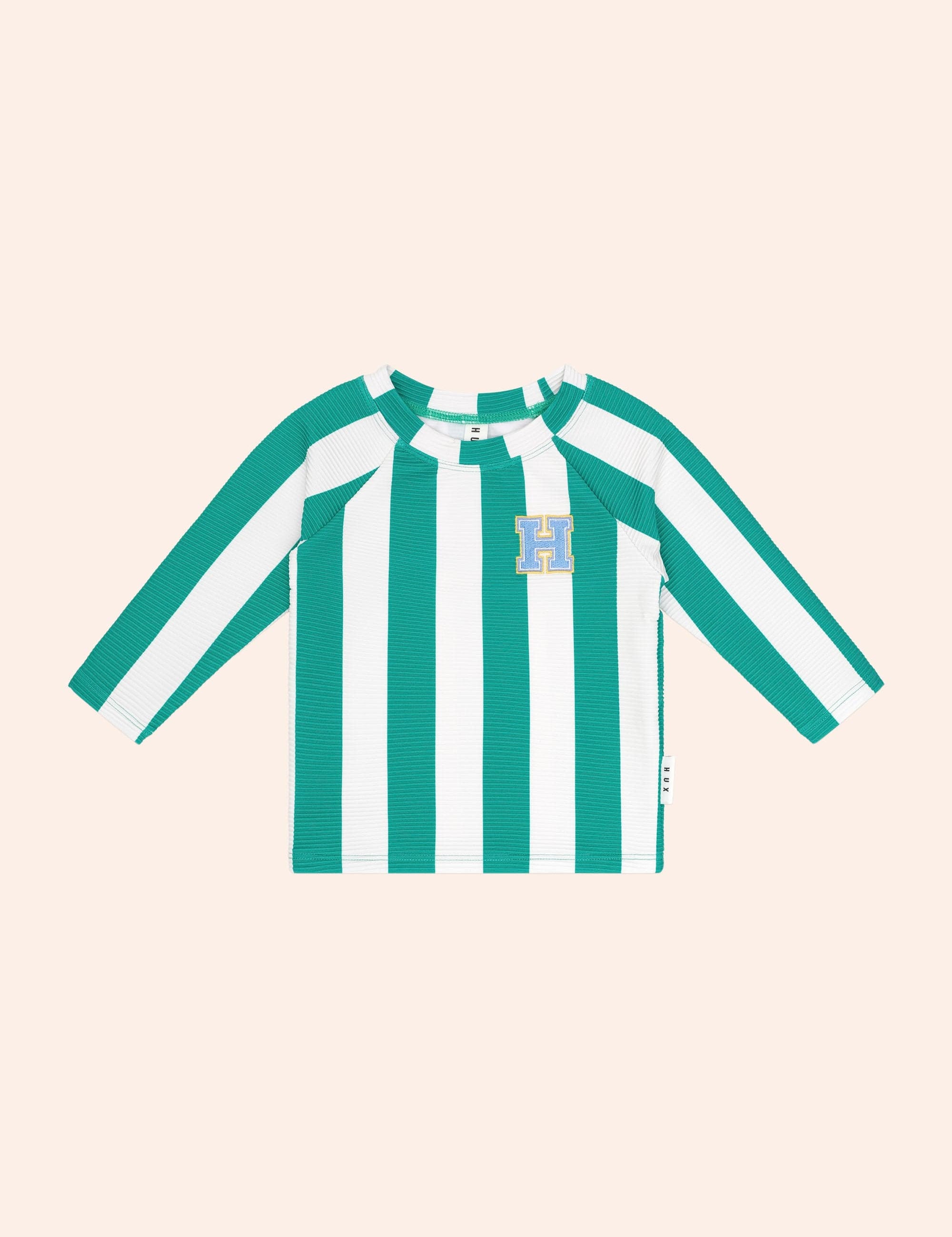 Green Stripe Ottoman Rashie SWIMWEAR Huxbaby