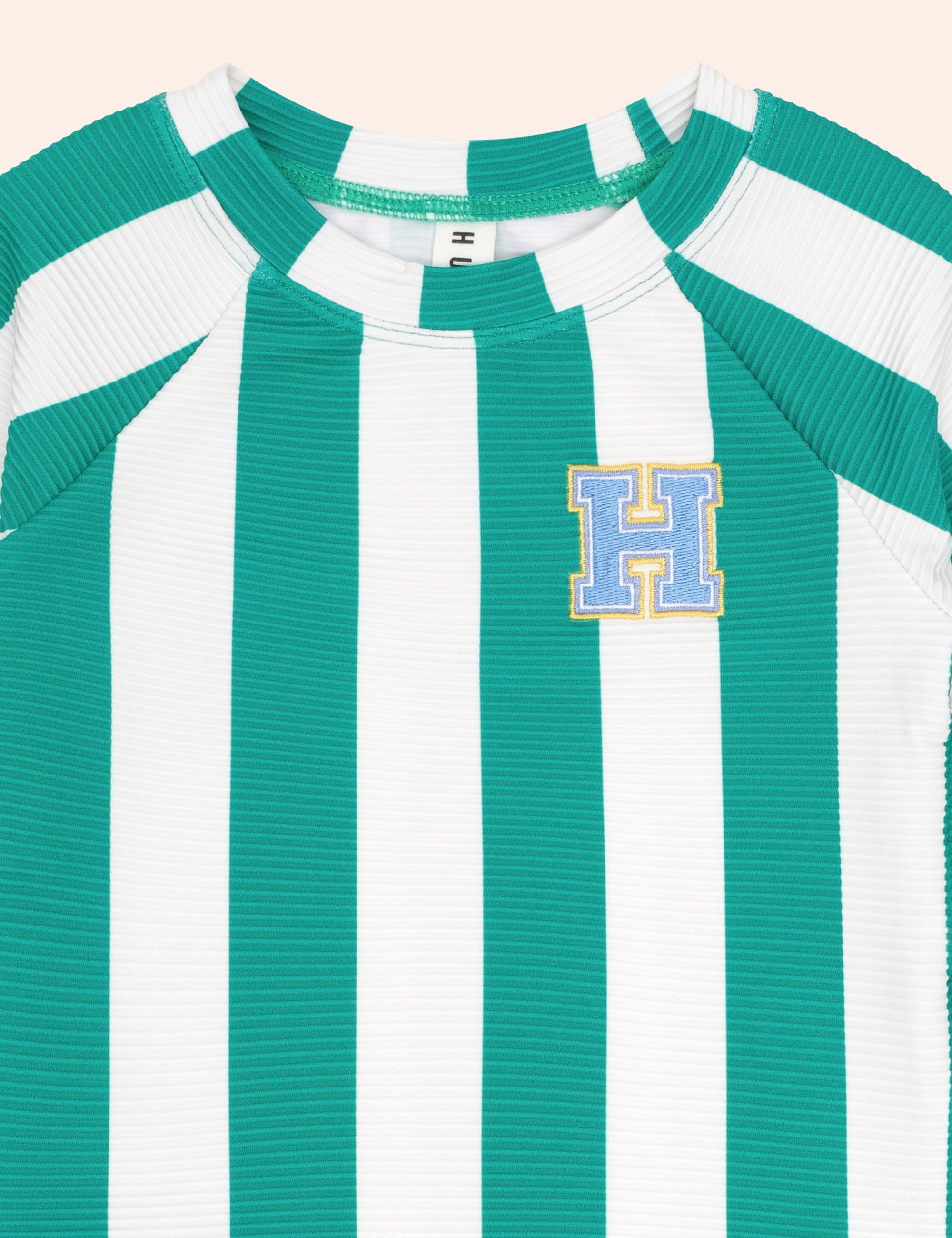 Green Stripe Ottoman Rashie SWIMWEAR Huxbaby