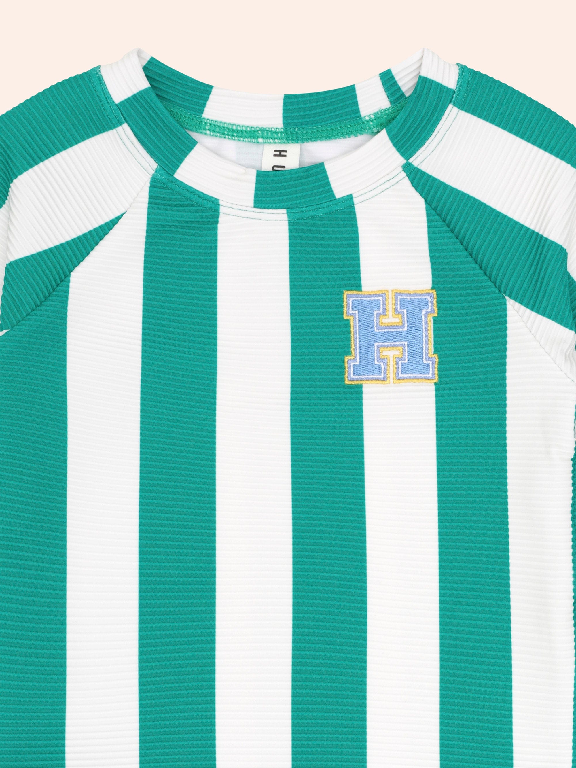 Green Stripe Ottoman Rashie SWIMWEAR Huxbaby