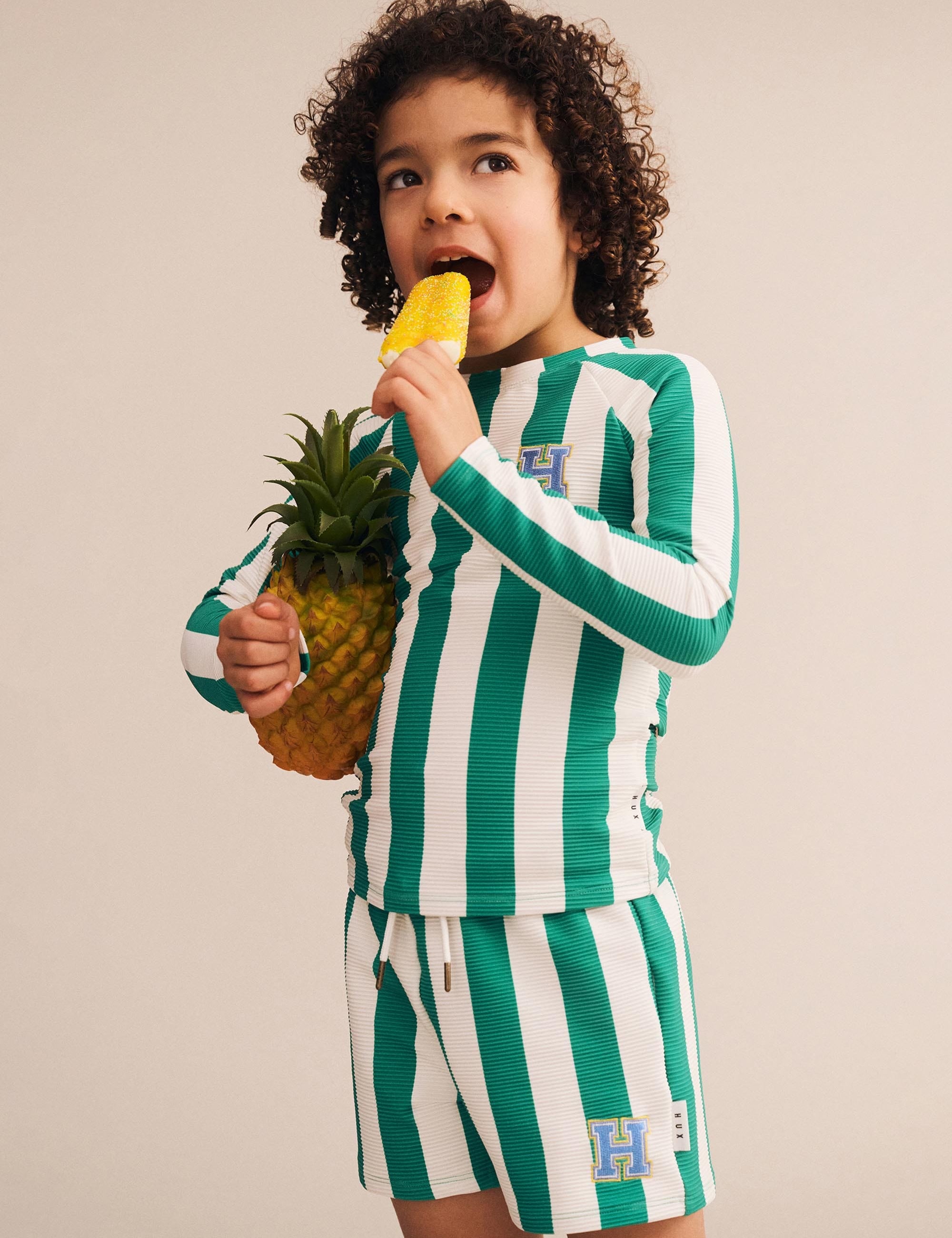 Green Stripe Ottoman Boardshort SWIMWEAR Huxbaby