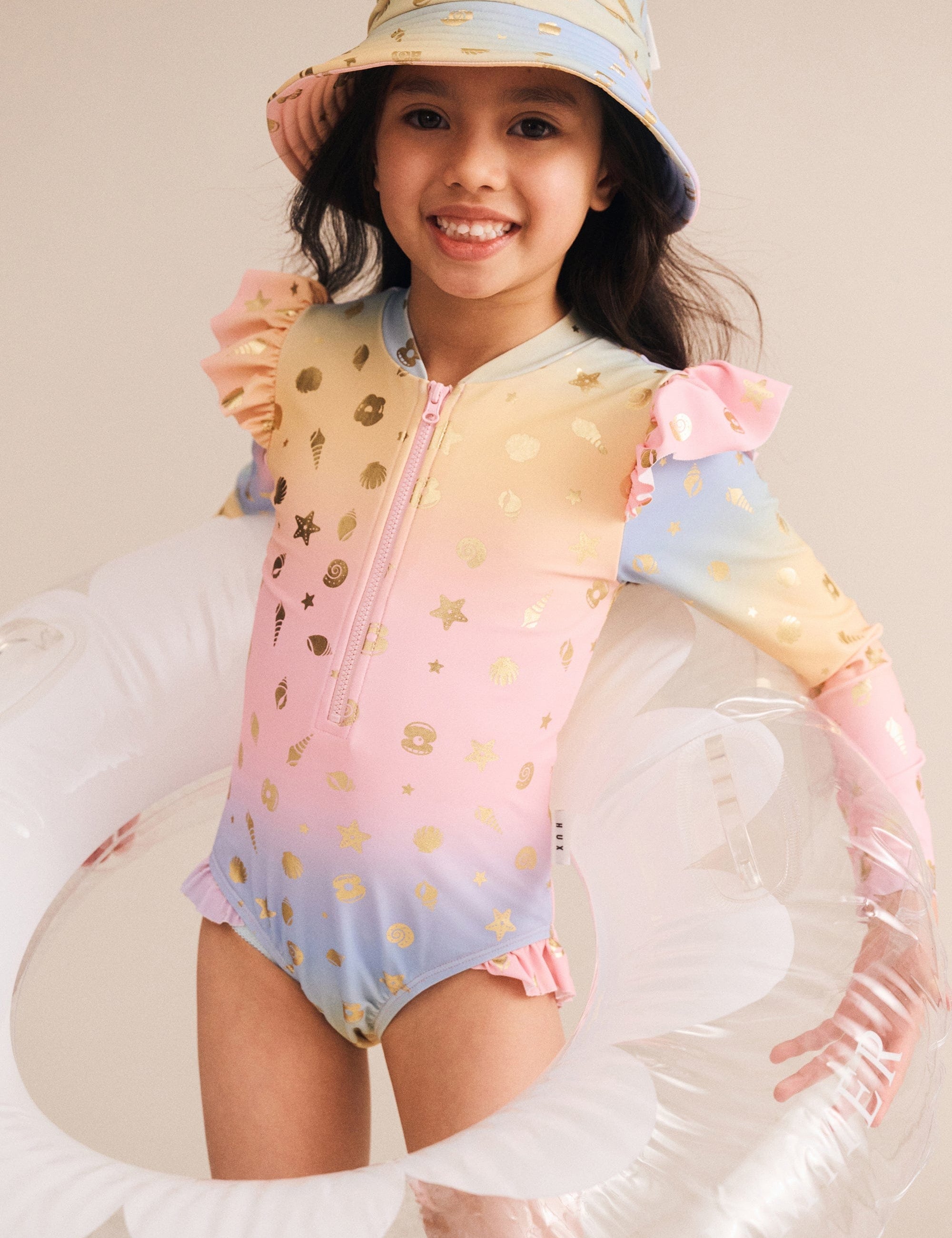 Shell Foil Ombre Swimhat SWIMWEAR Huxbaby