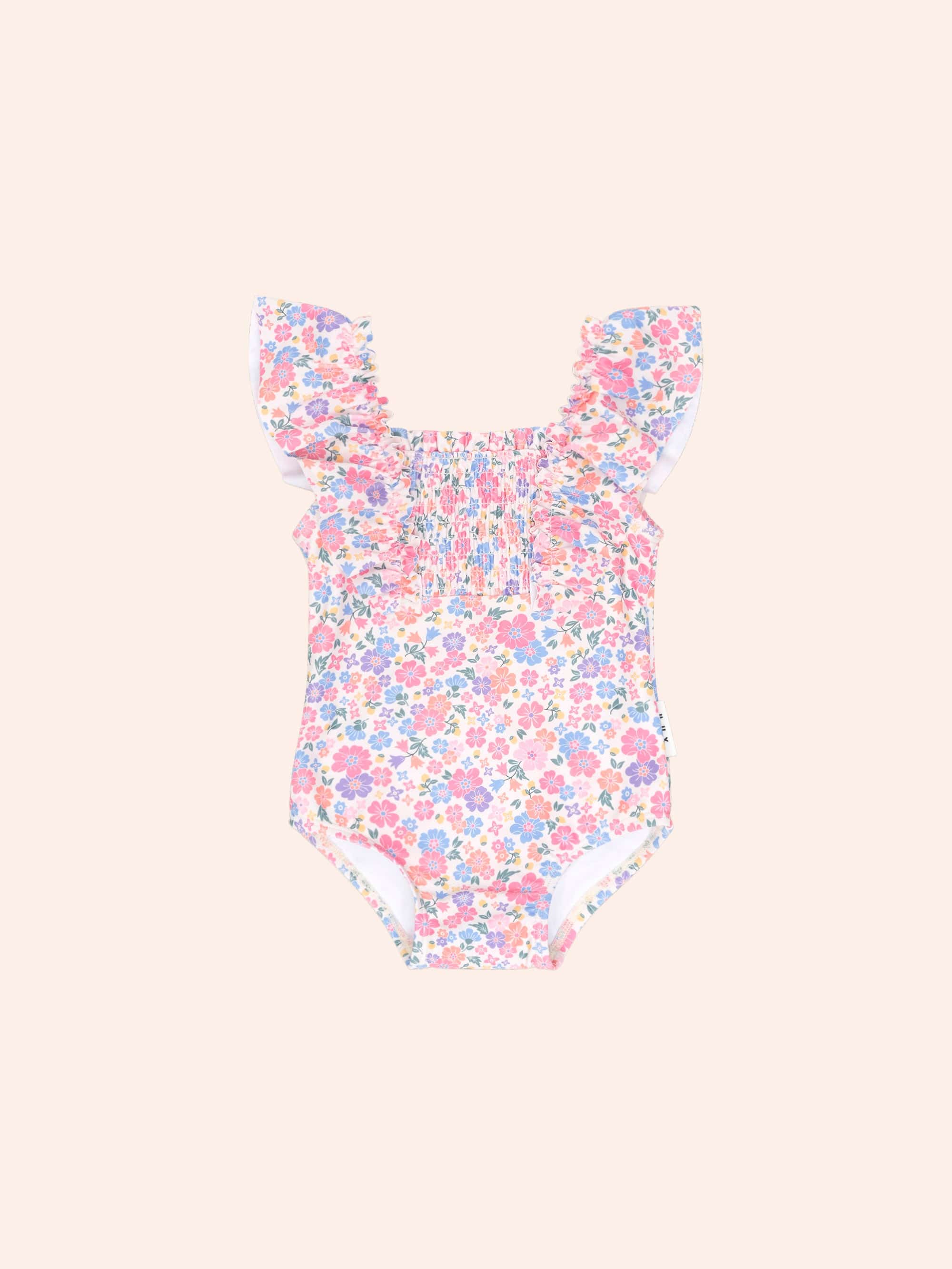 Paradiso Floral Shirred Swimsuit SWIMWEAR Huxbaby