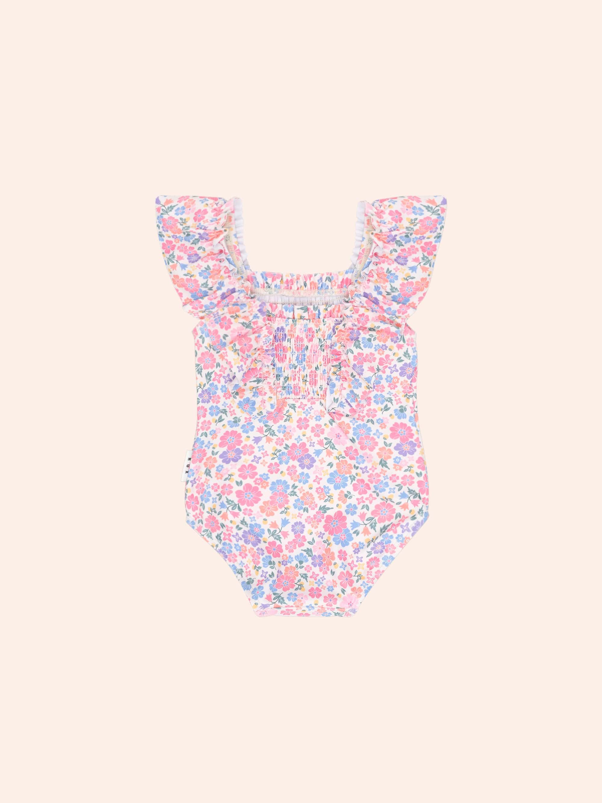 Paradiso Floral Shirred Swimsuit SWIMWEAR Huxbaby
