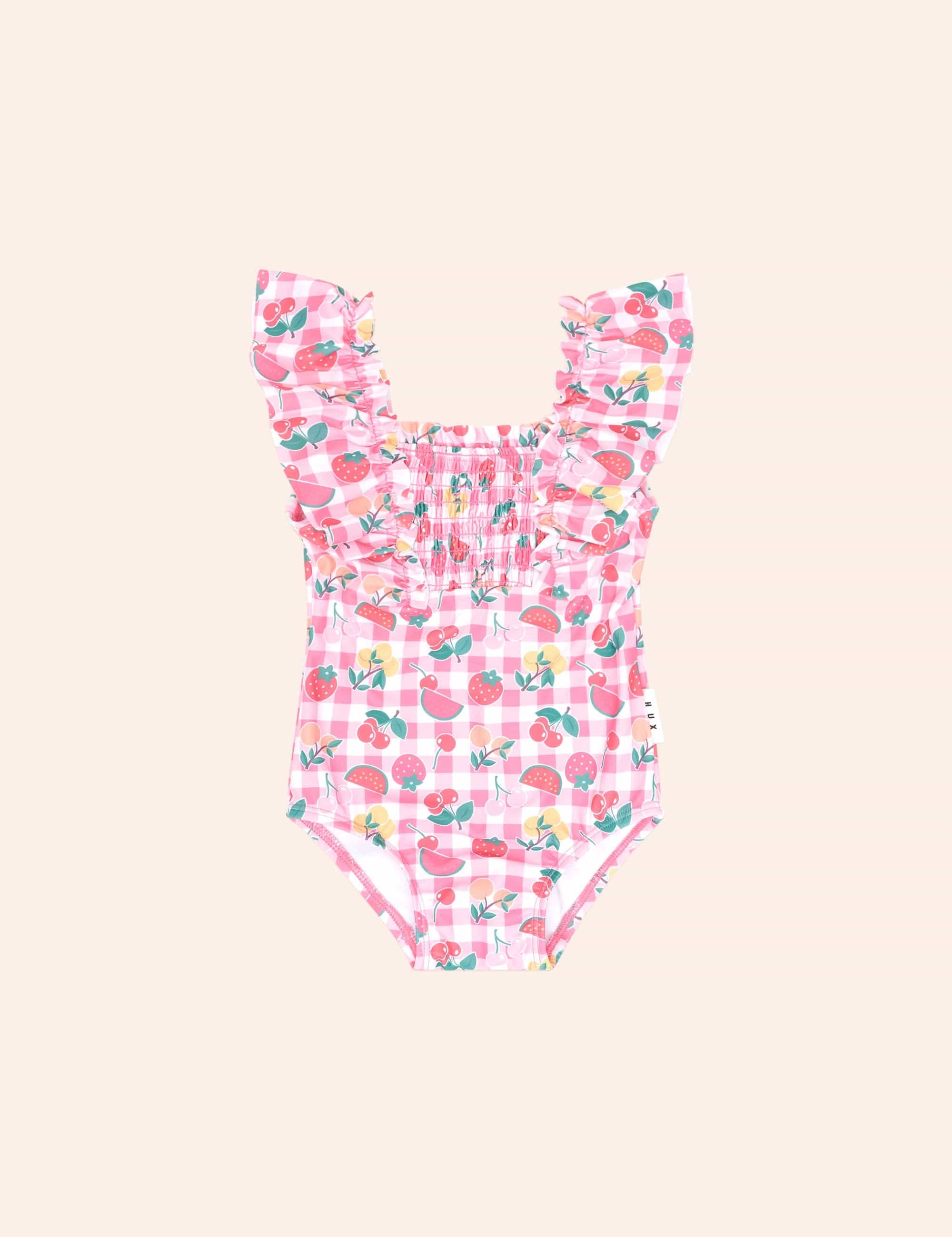 Tutti Frutti Shirred Swimsuit SWIMWEAR Huxbaby