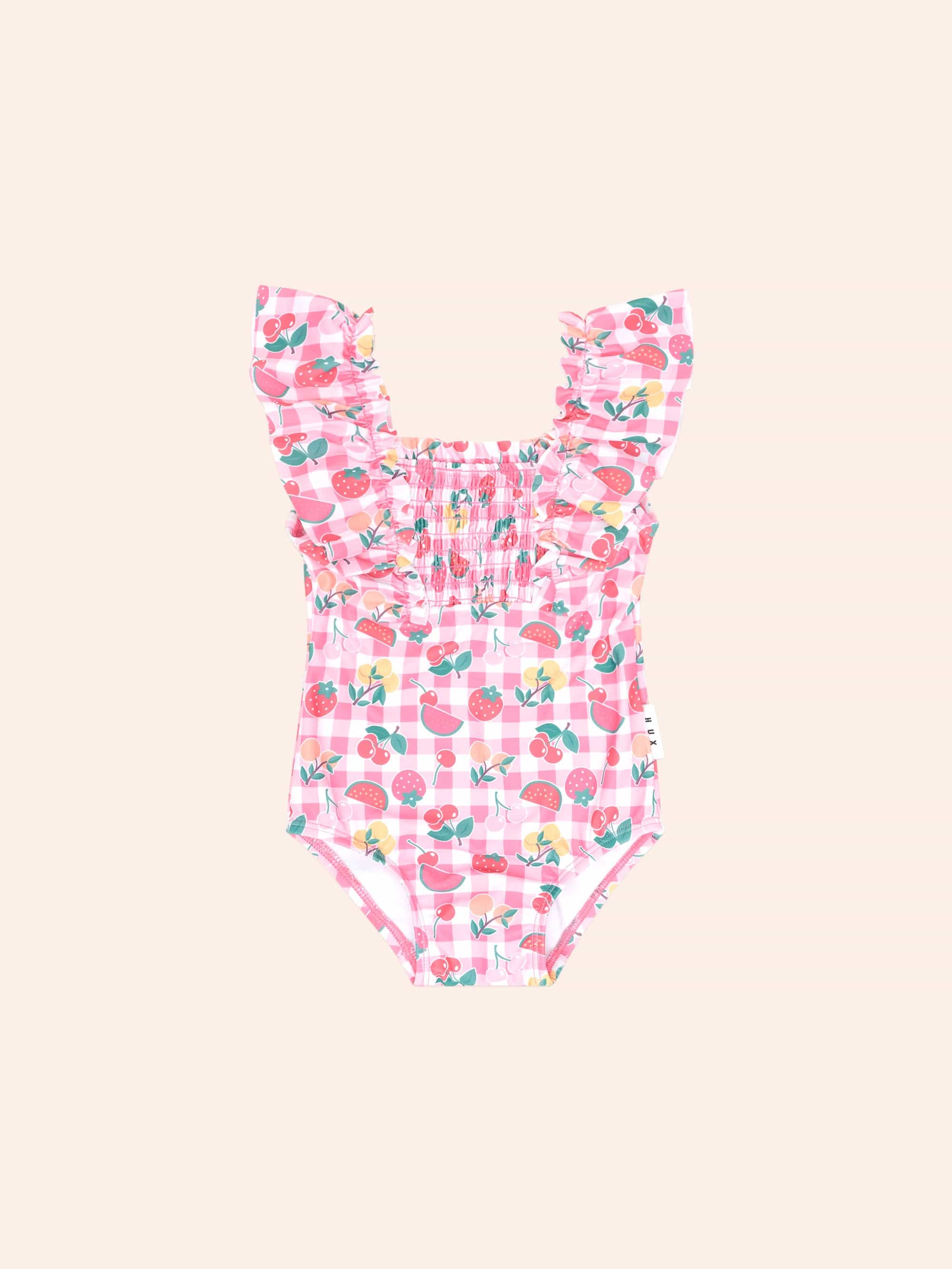 Tutti Frutti Shirred Swimsuit SWIMWEAR Huxbaby