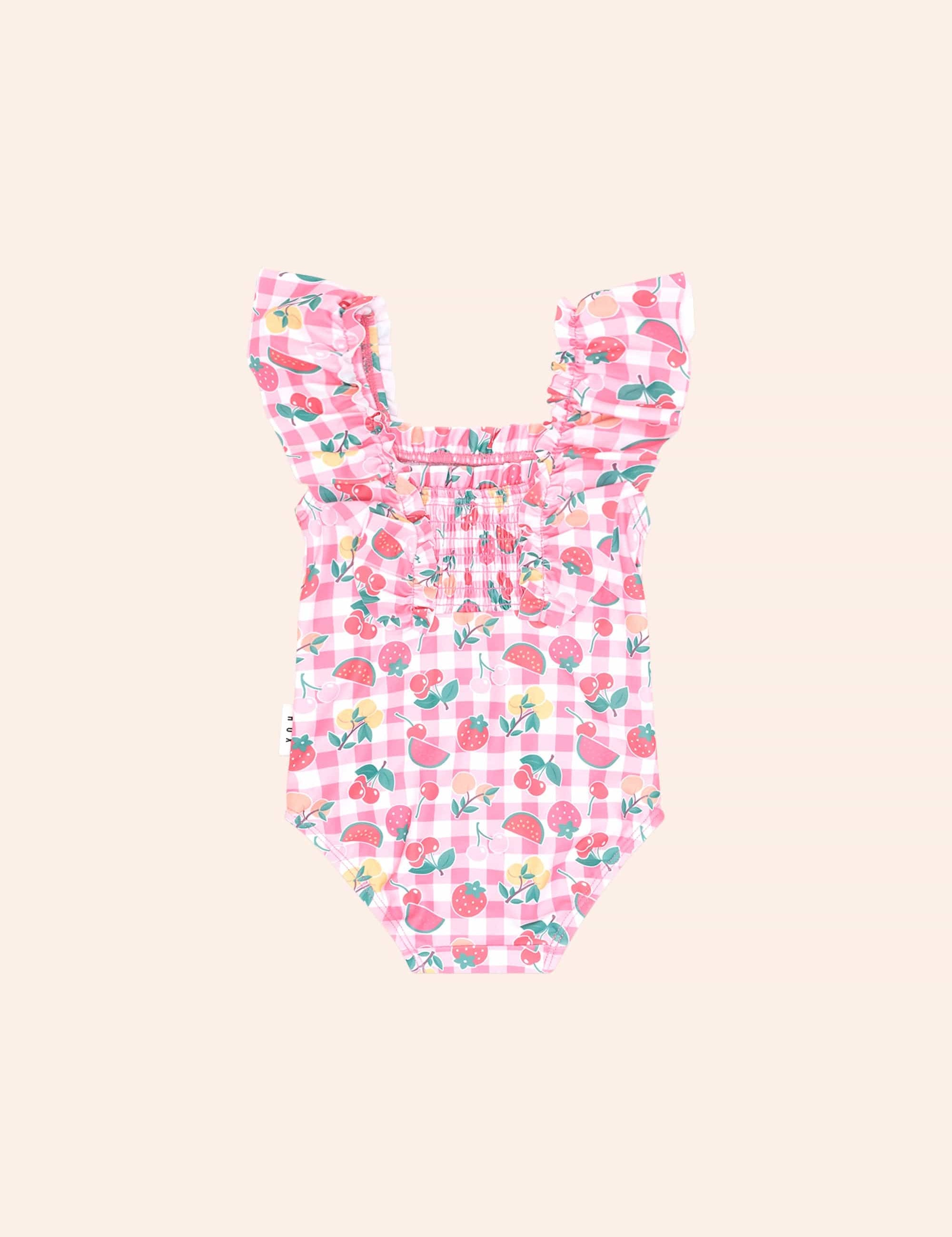 Tutti Frutti Shirred Swimsuit SWIMWEAR Huxbaby