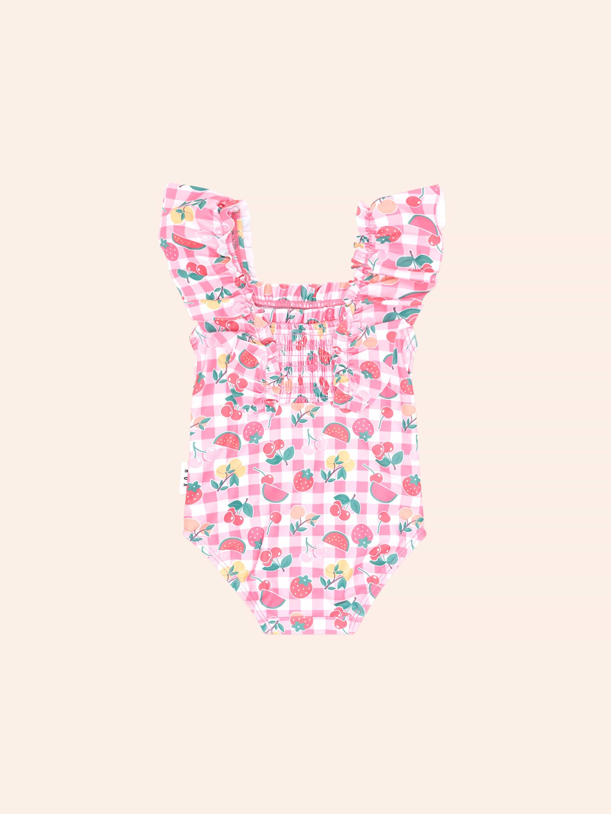 Tutti Frutti Shirred Swimsuit SWIMWEAR Huxbaby