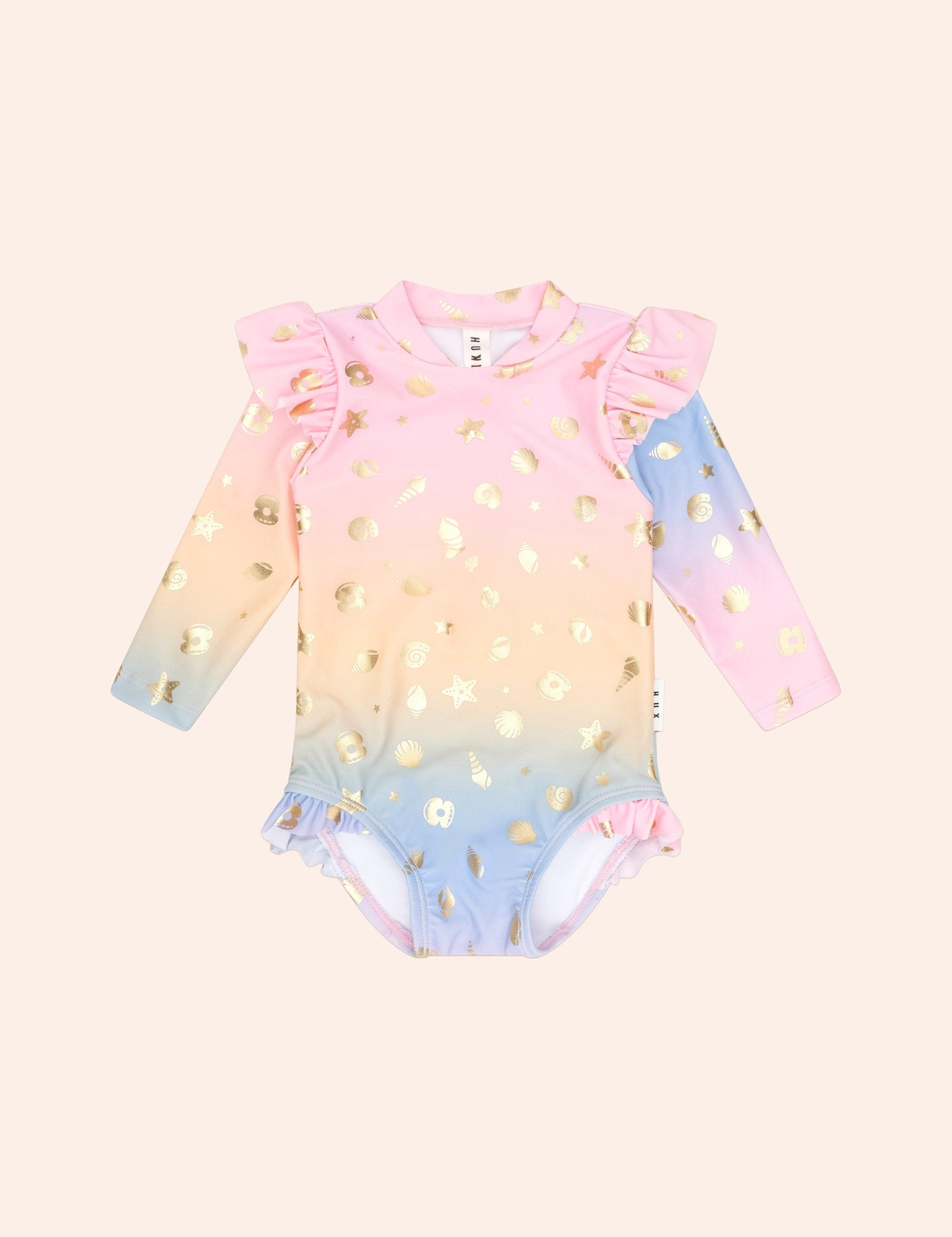 Shell Foil Ombre Frill Swimsuit SWIMWEAR Huxbaby