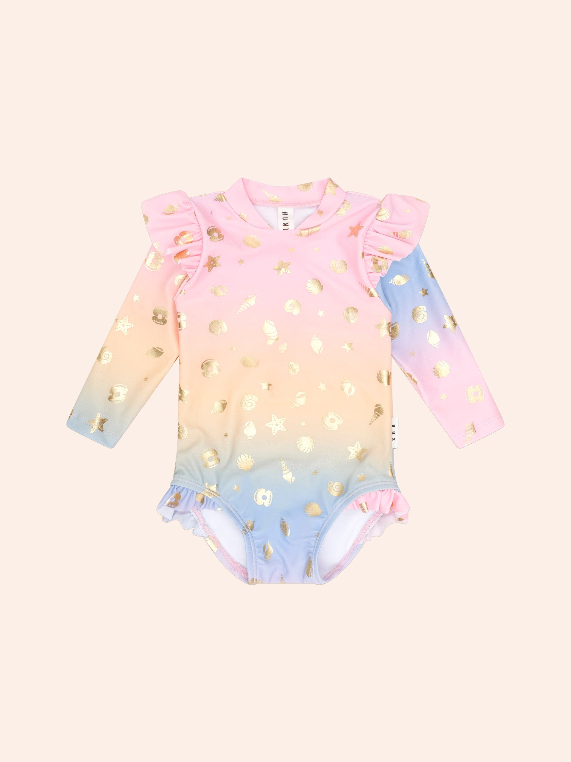 Shell Foil Ombre Frill Swimsuit SWIMWEAR Huxbaby