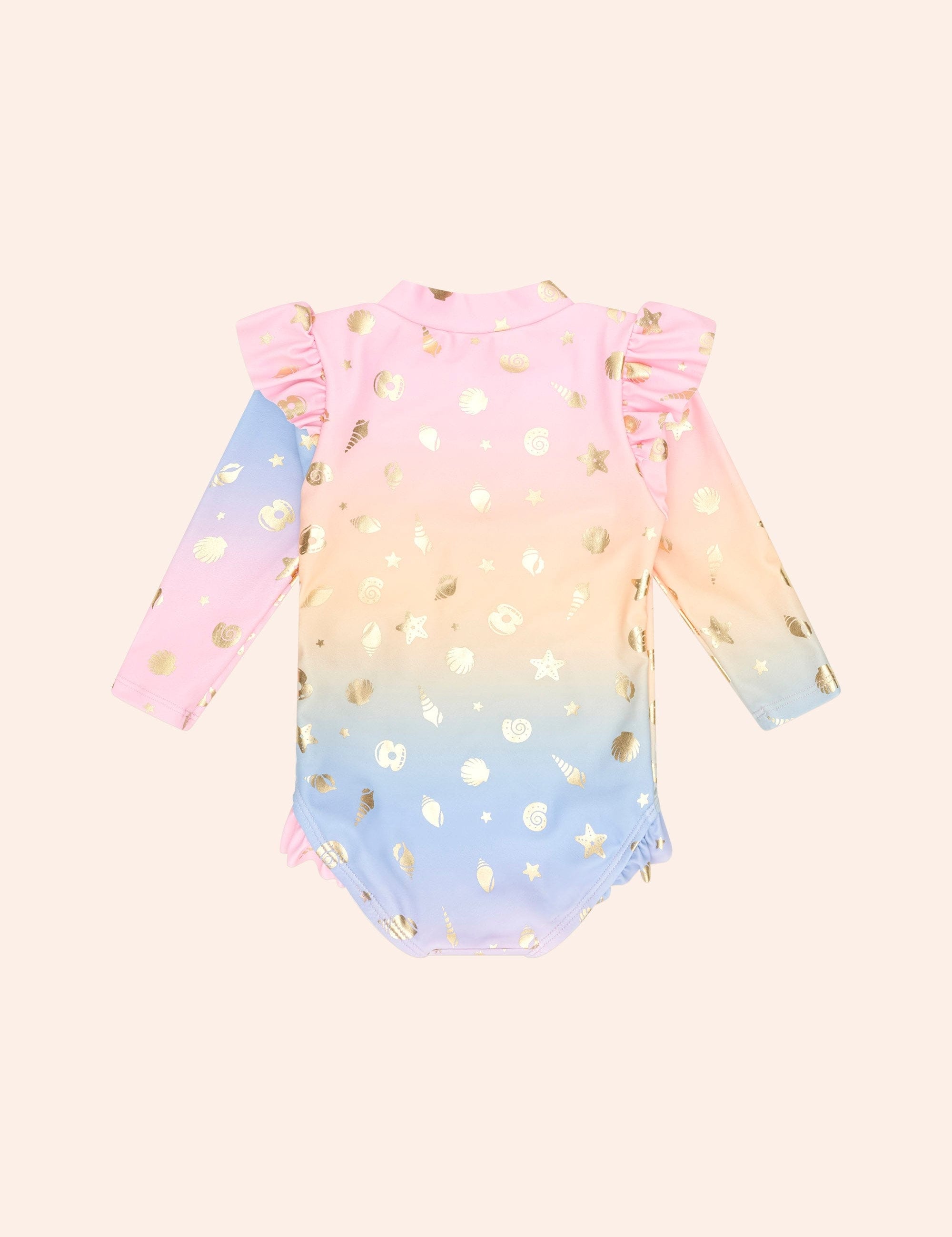 Shell Foil Ombre Frill Swimsuit SWIMWEAR Huxbaby