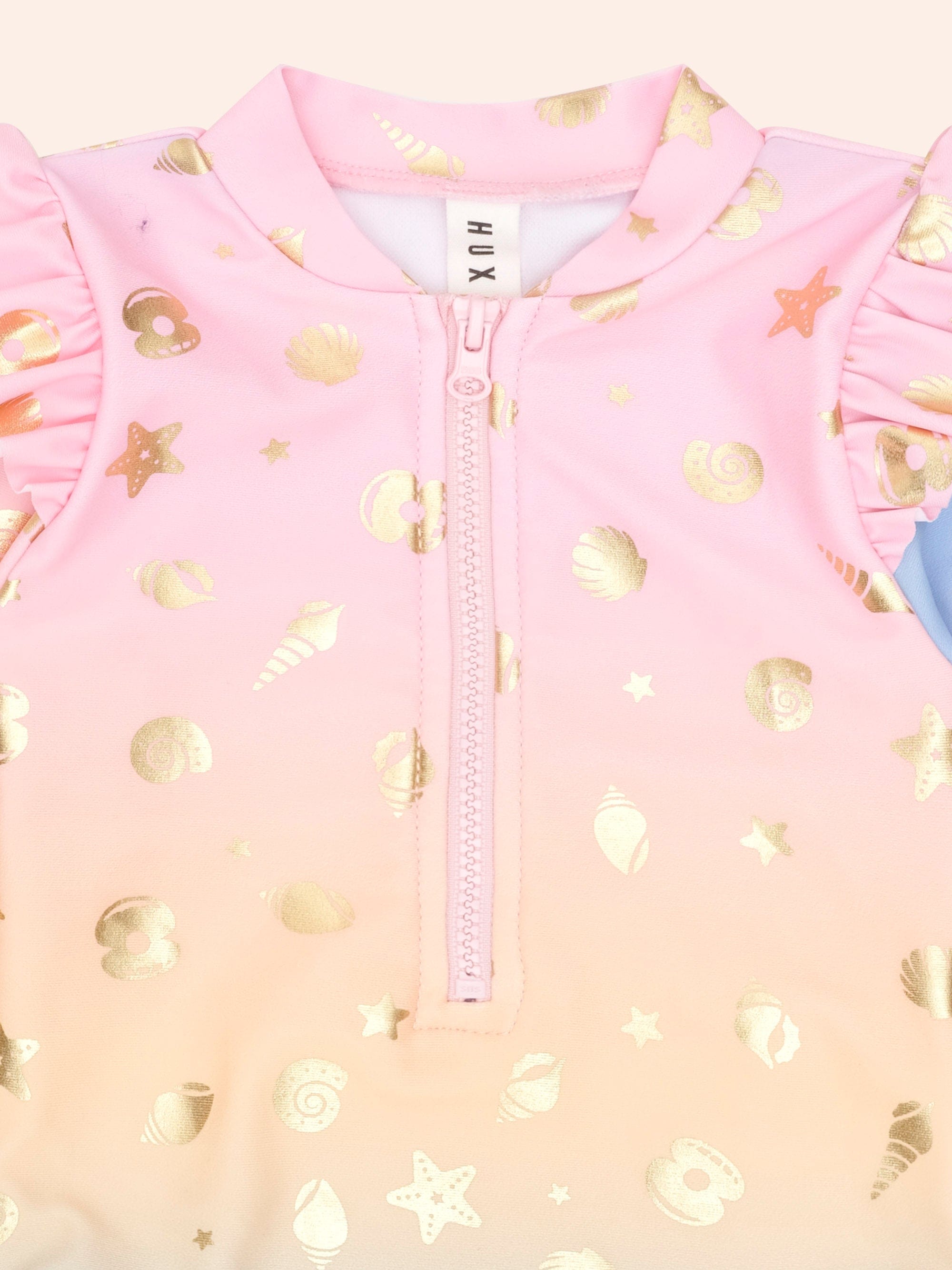 Shell Foil Ombre Frill Swimsuit SWIMWEAR Huxbaby