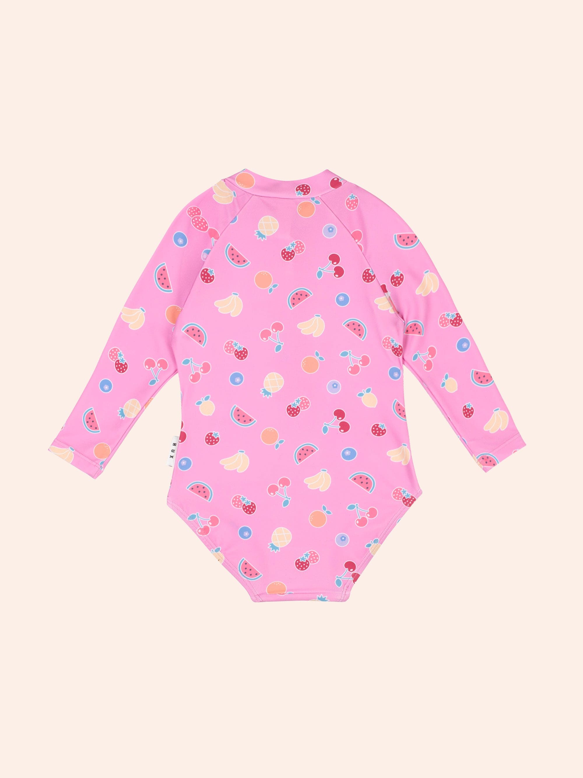 Fruit Emoji Zip Pink Swimsuit SWIMWEAR Huxbaby