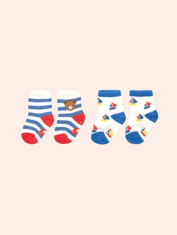 2 Pack Nautical Socks ACCESSORIES Huxbaby