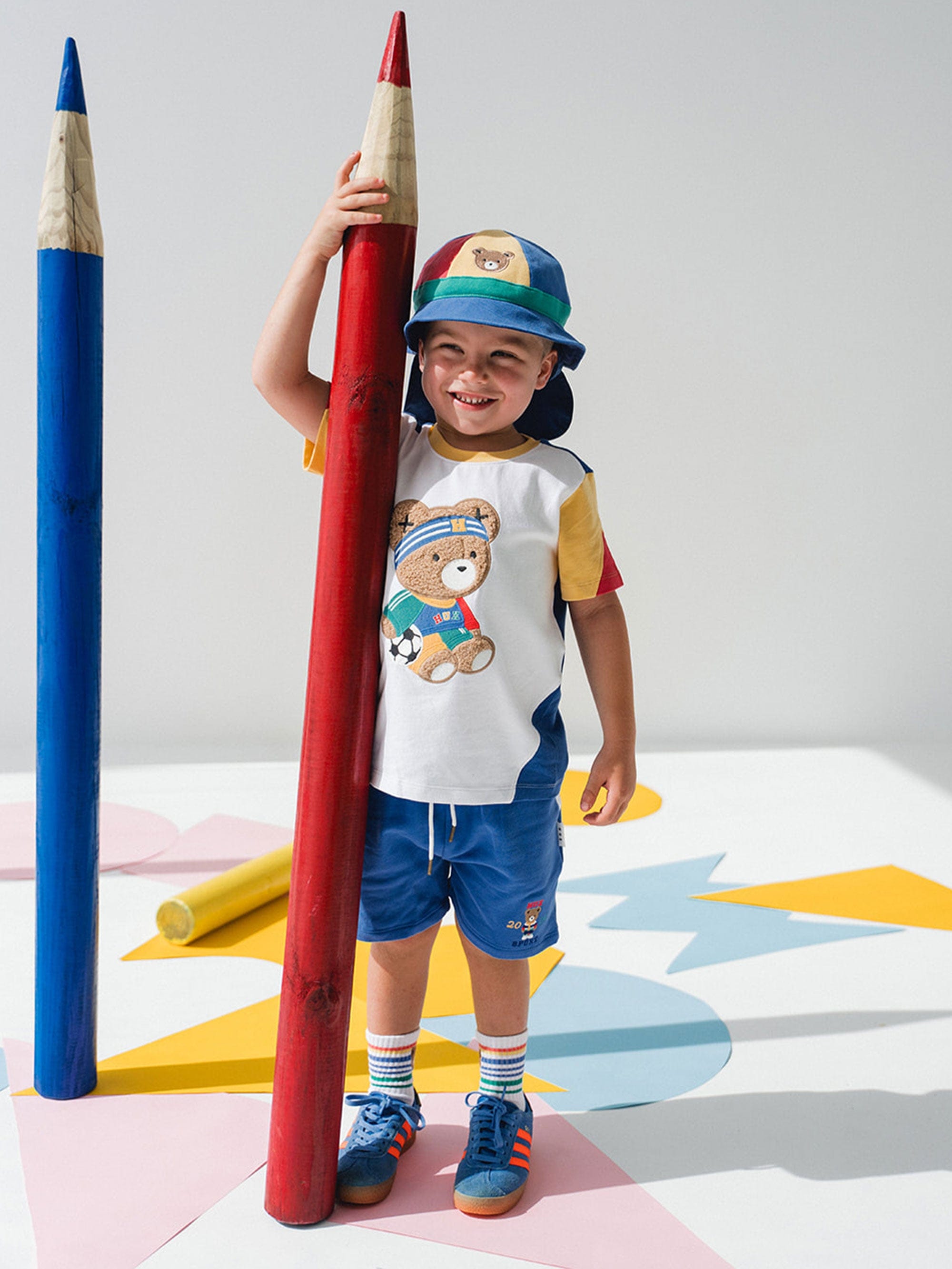 Hux Back To Kinder Colour Block Hat ACCESSORIES Huxbaby