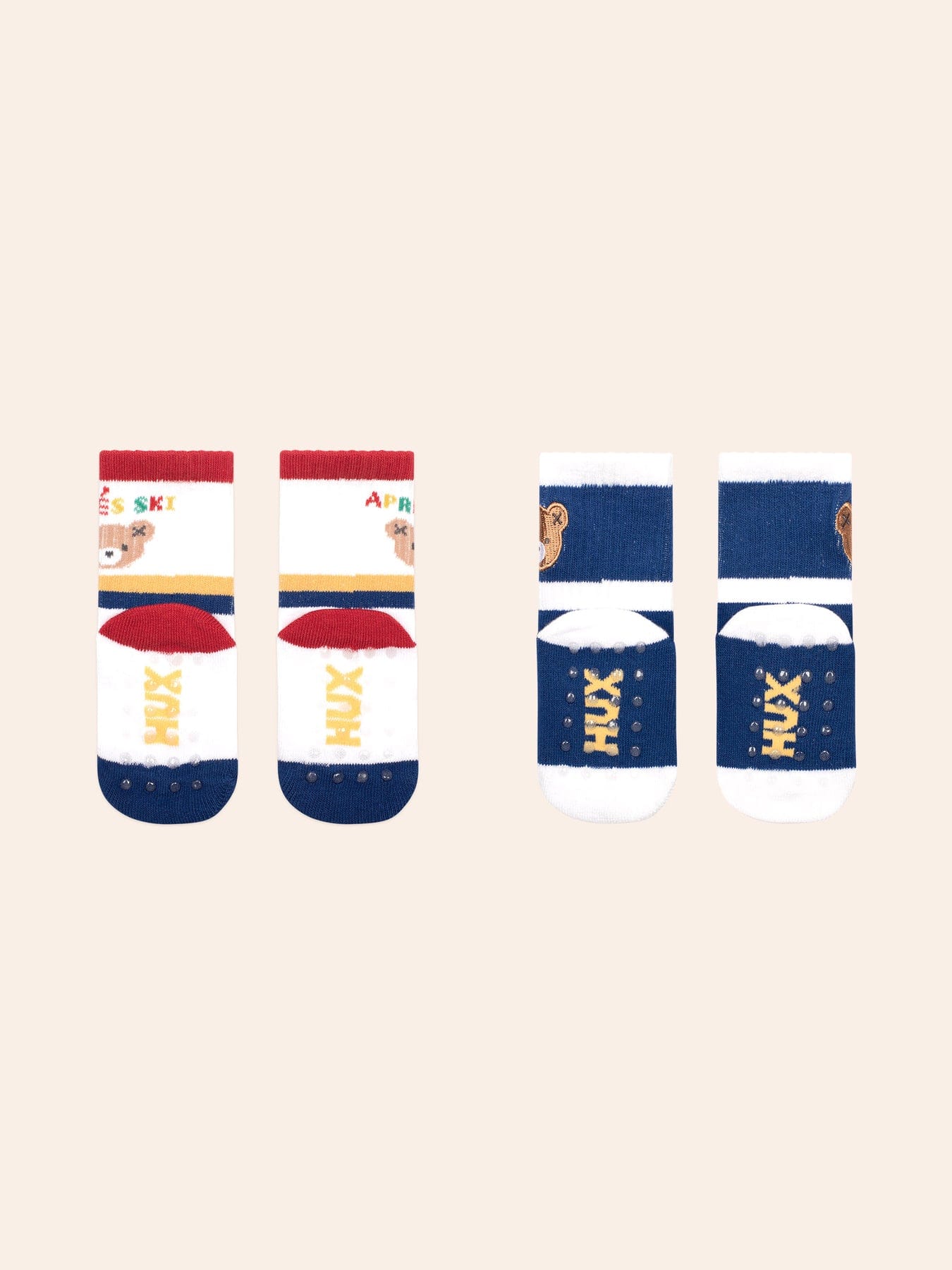 Hux Apres Ski Cobalt Multi 2Pk Socks ACCESSORIES Huxbaby Shopify