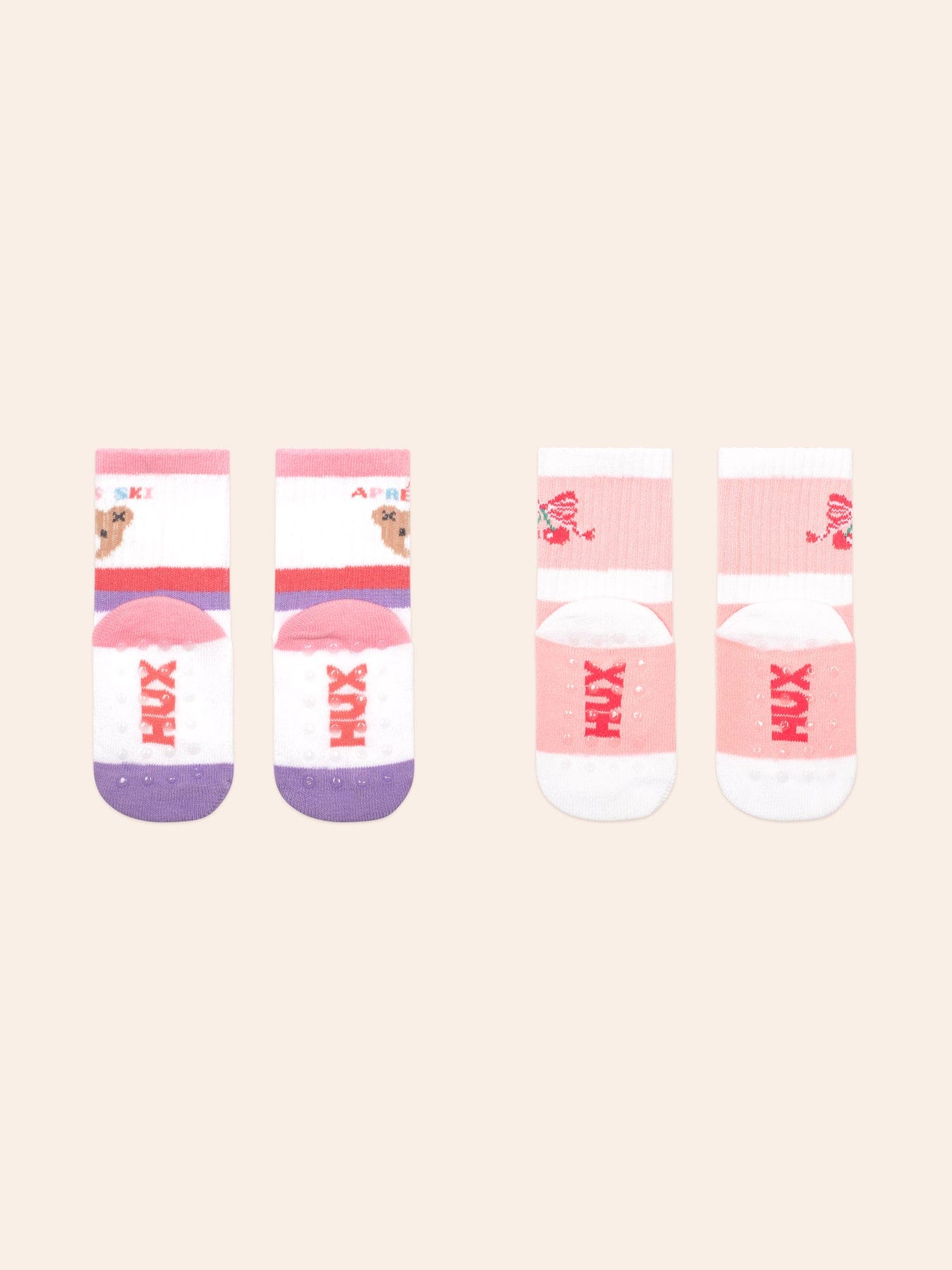 Hux Apres Ski Dusty Pink Multi 2Pk Socks ACCESSORIES Huxbaby Shopify