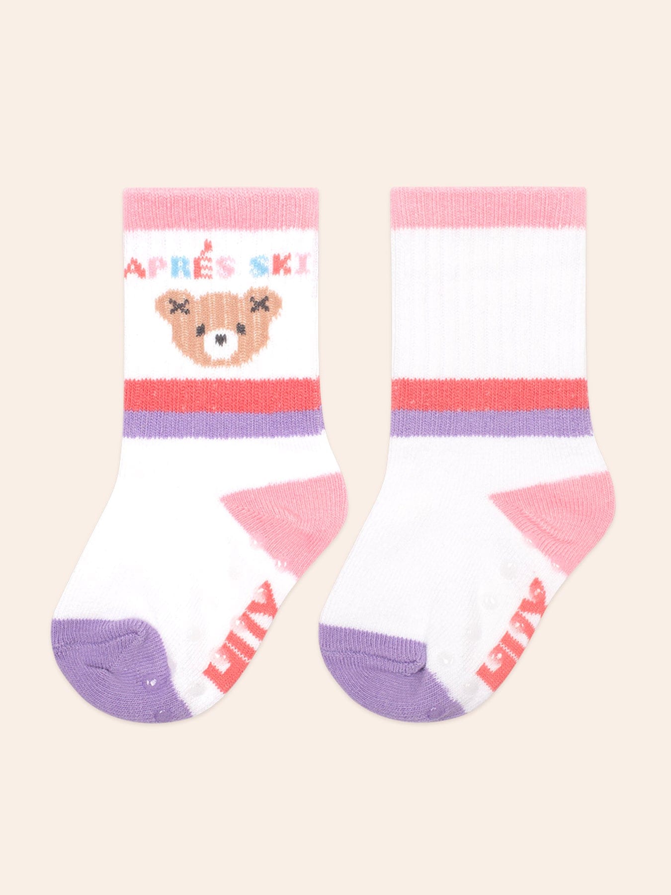 Hux Apres Ski Dusty Pink Multi 2Pk Socks ACCESSORIES Huxbaby Shopify