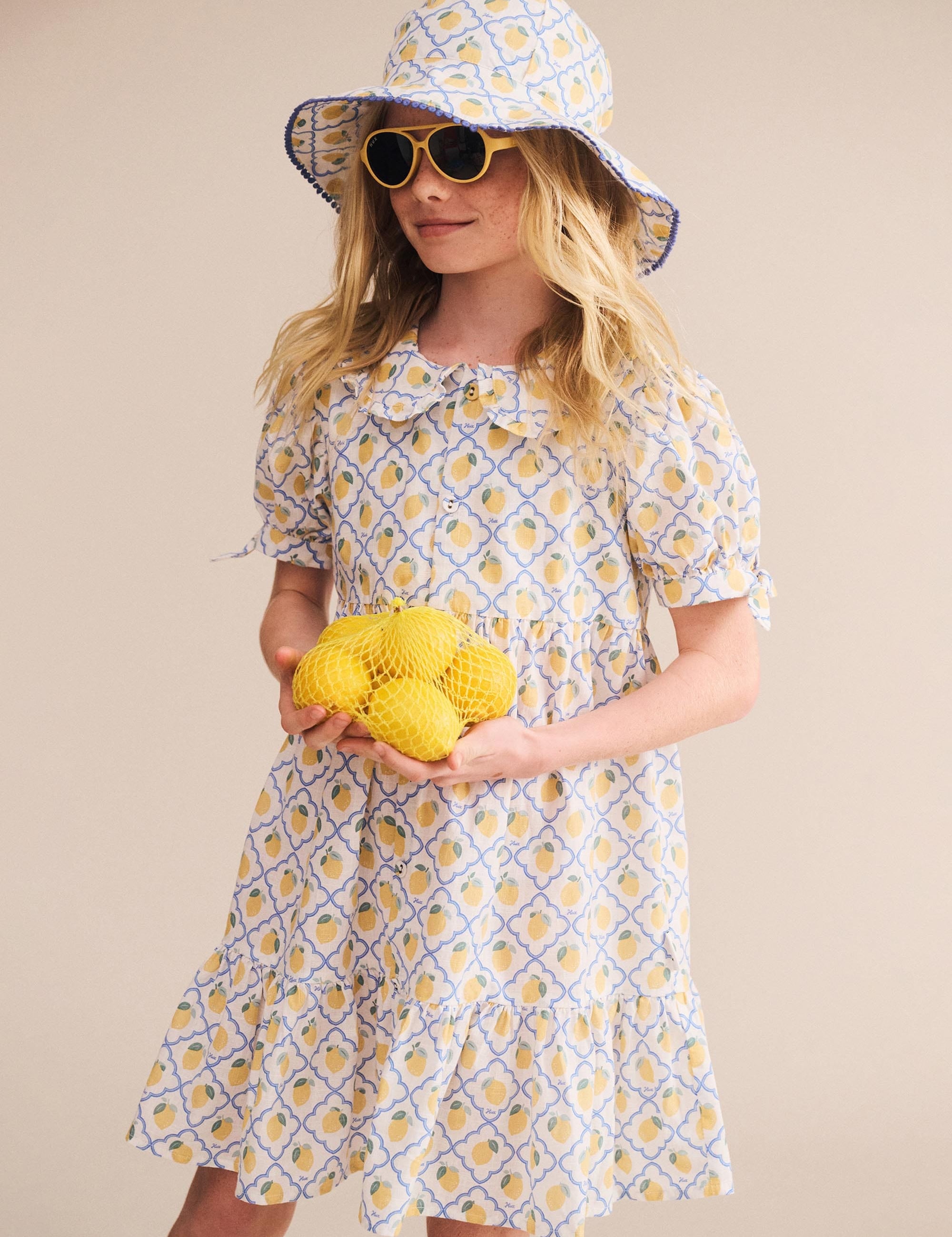 Lemon Tile Sunhat ACCESSORIES Huxbaby