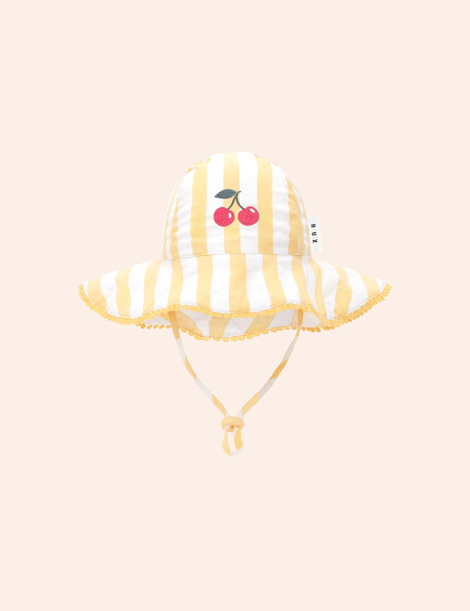 Sunshine Stripe Cherry Sunhat ACCESSORIES Huxbaby