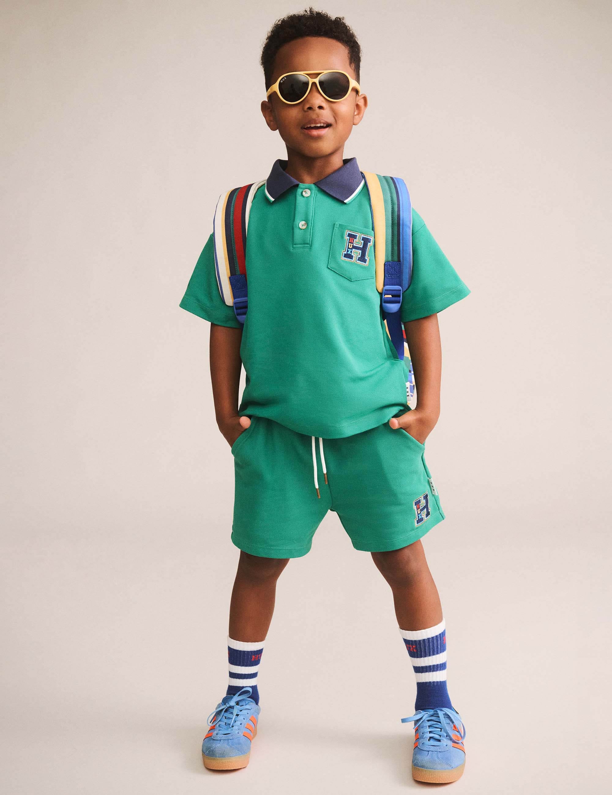 Collegiate Pique Short ONESIE Huxbaby Shopify