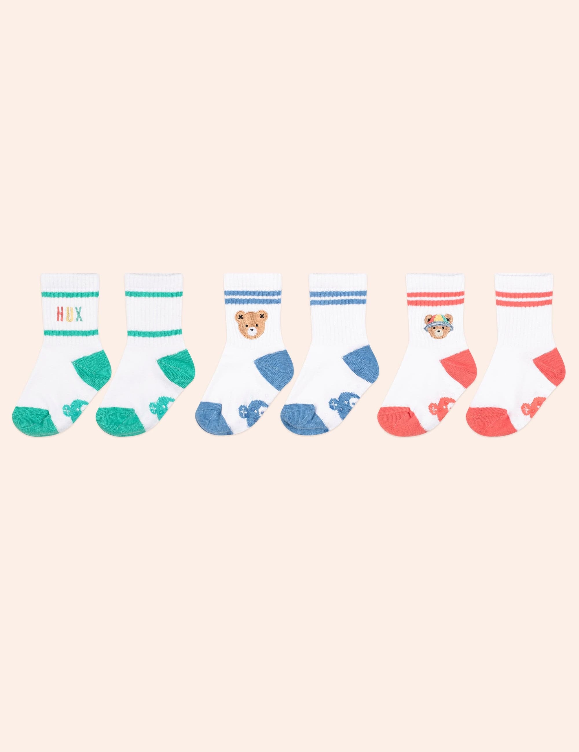 Hux Multi 3PK Socks ACCESSORIES Huxbaby