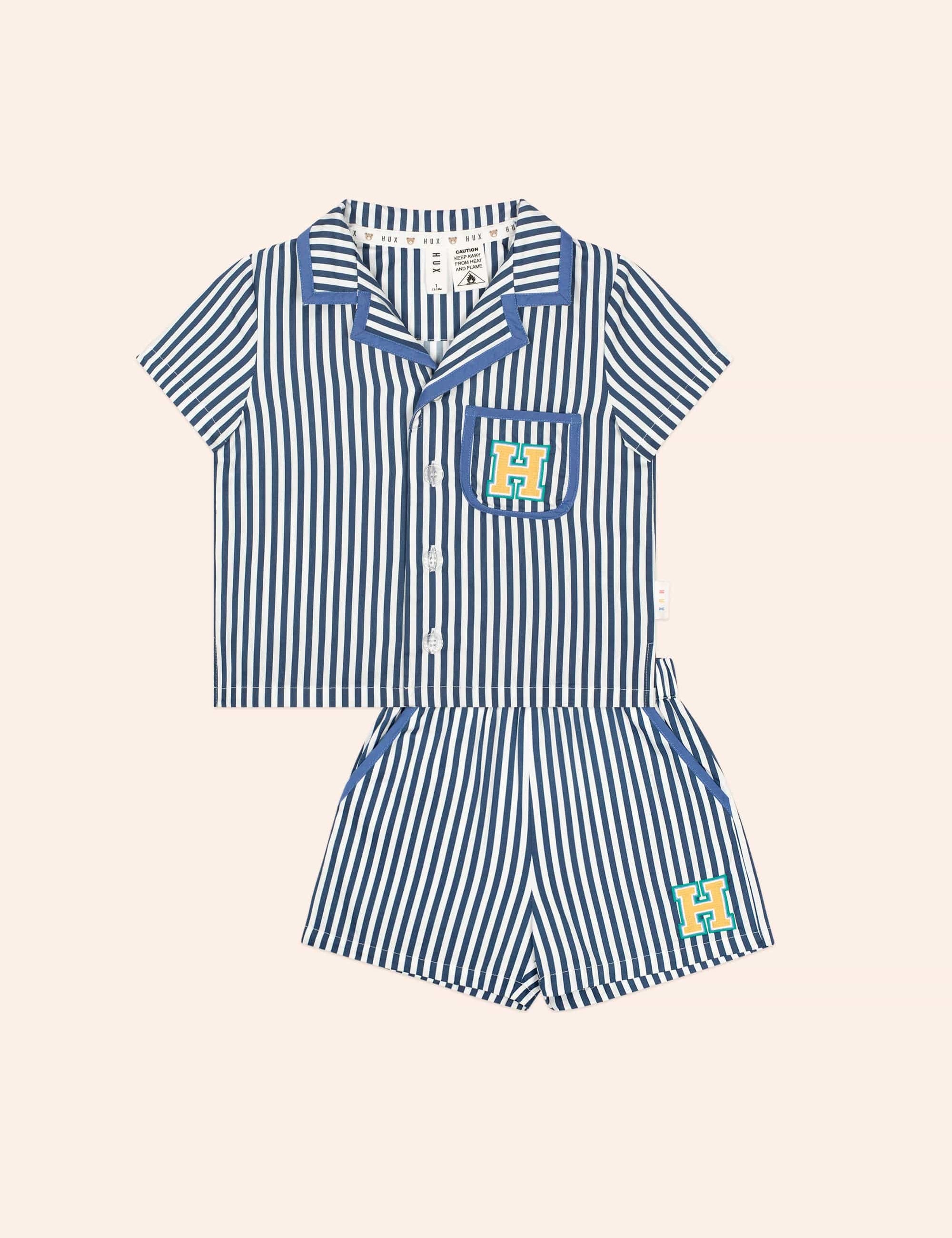 Ocean Stripe PJ Set SET Huxbaby
