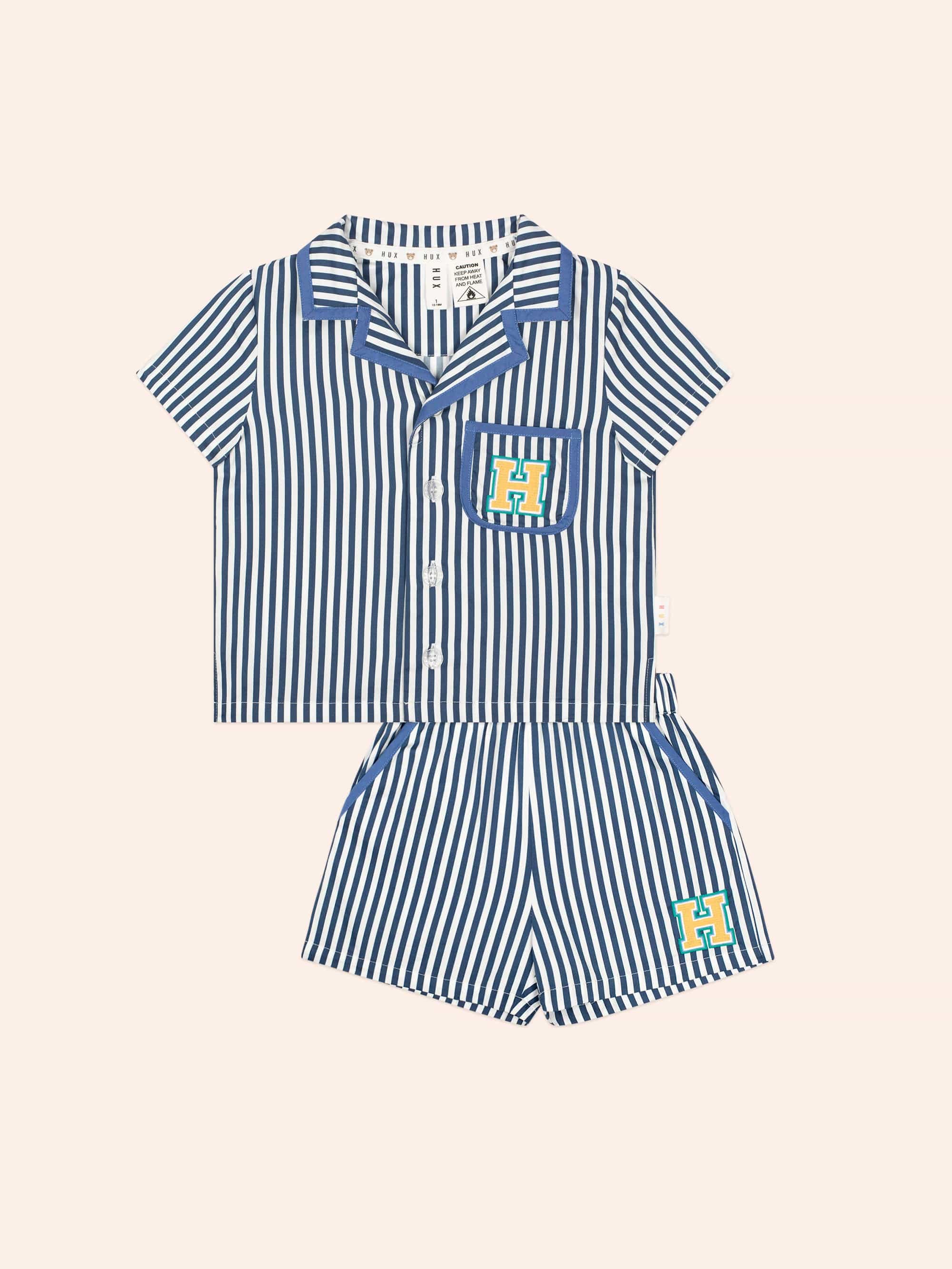 Ocean Stripe PJ Set SET Huxbaby