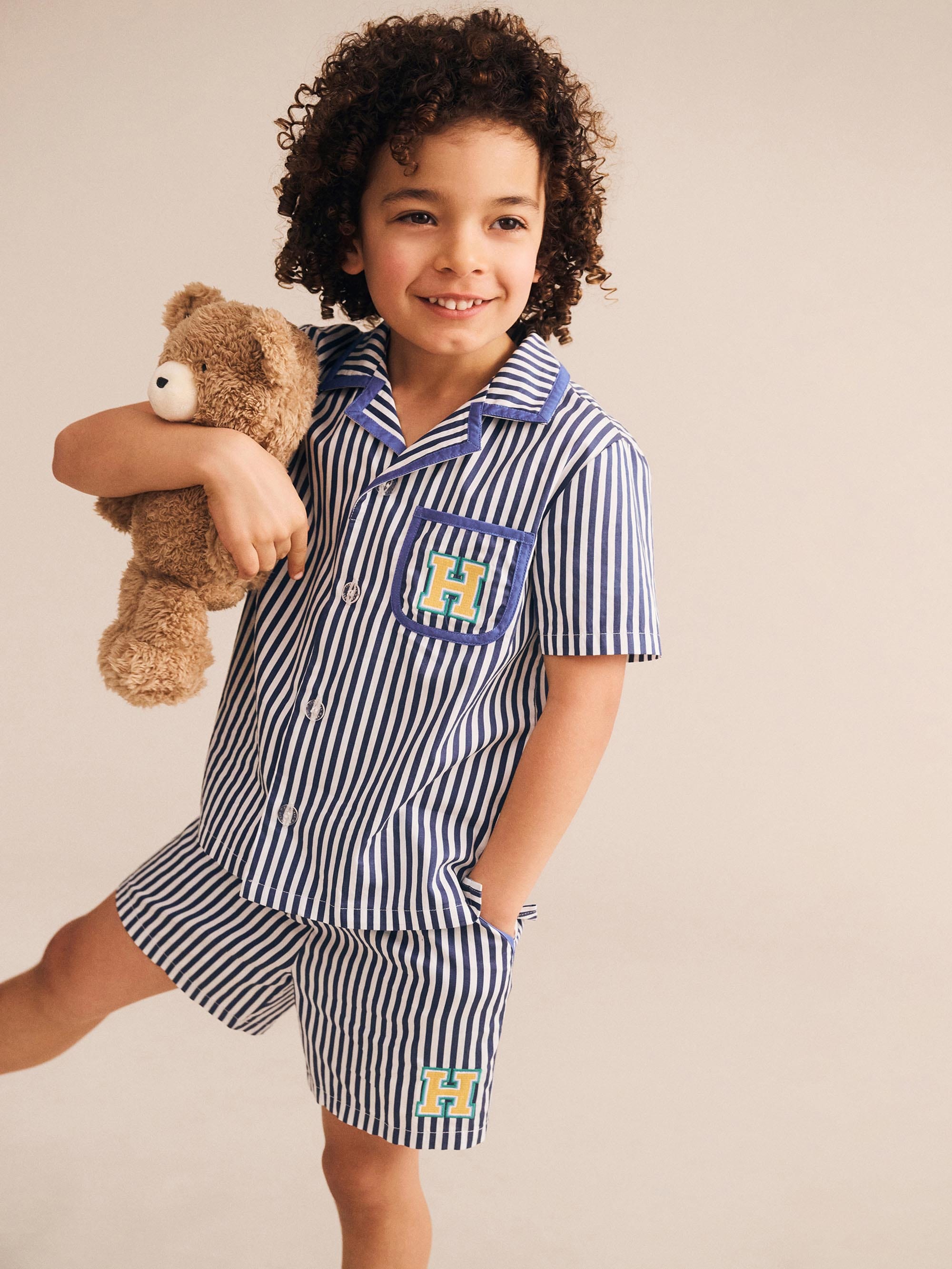 Ocean Stripe PJ Set SET Huxbaby