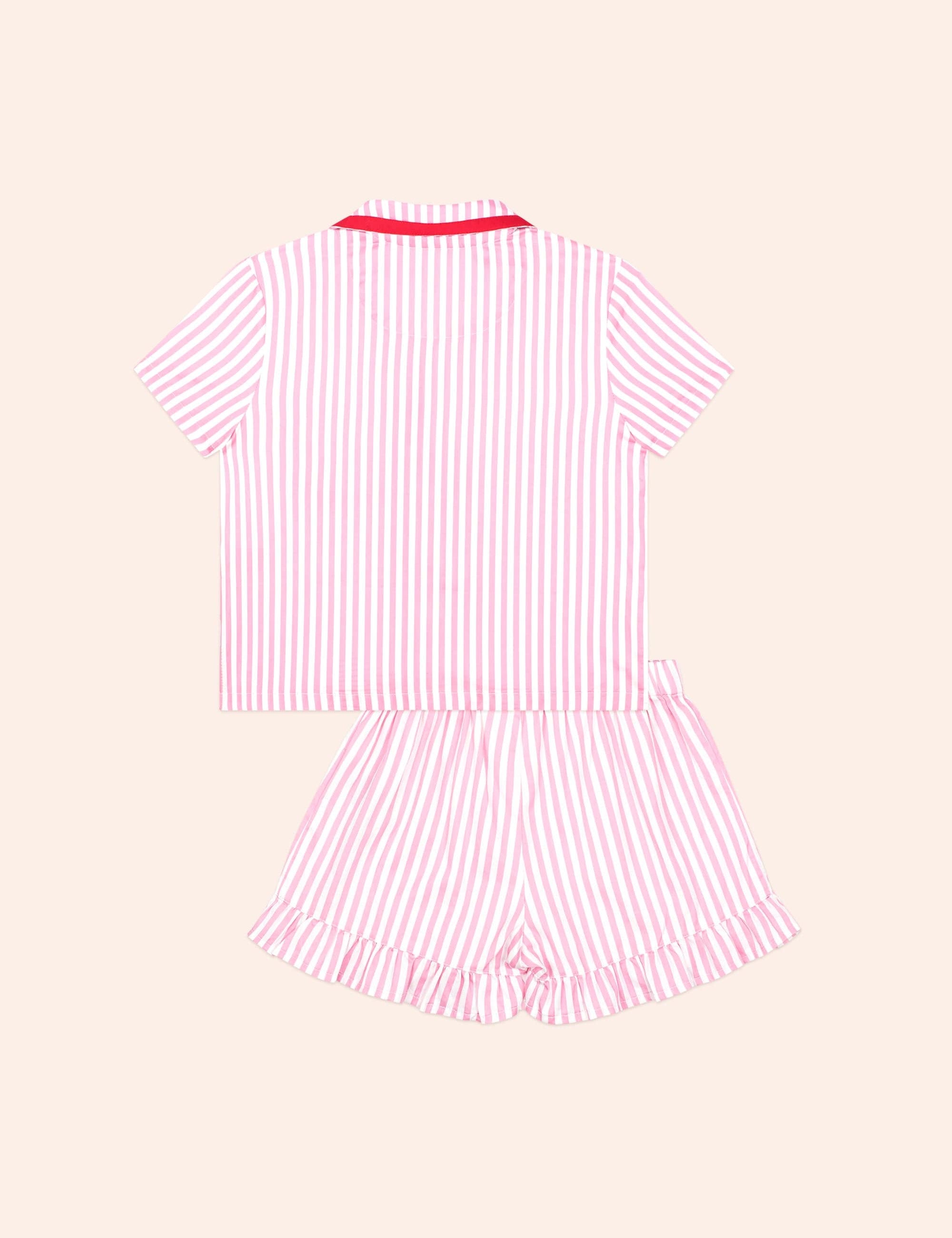 Strawberry Stripe Cherry PJ Set SLEEPWEAR Huxbaby