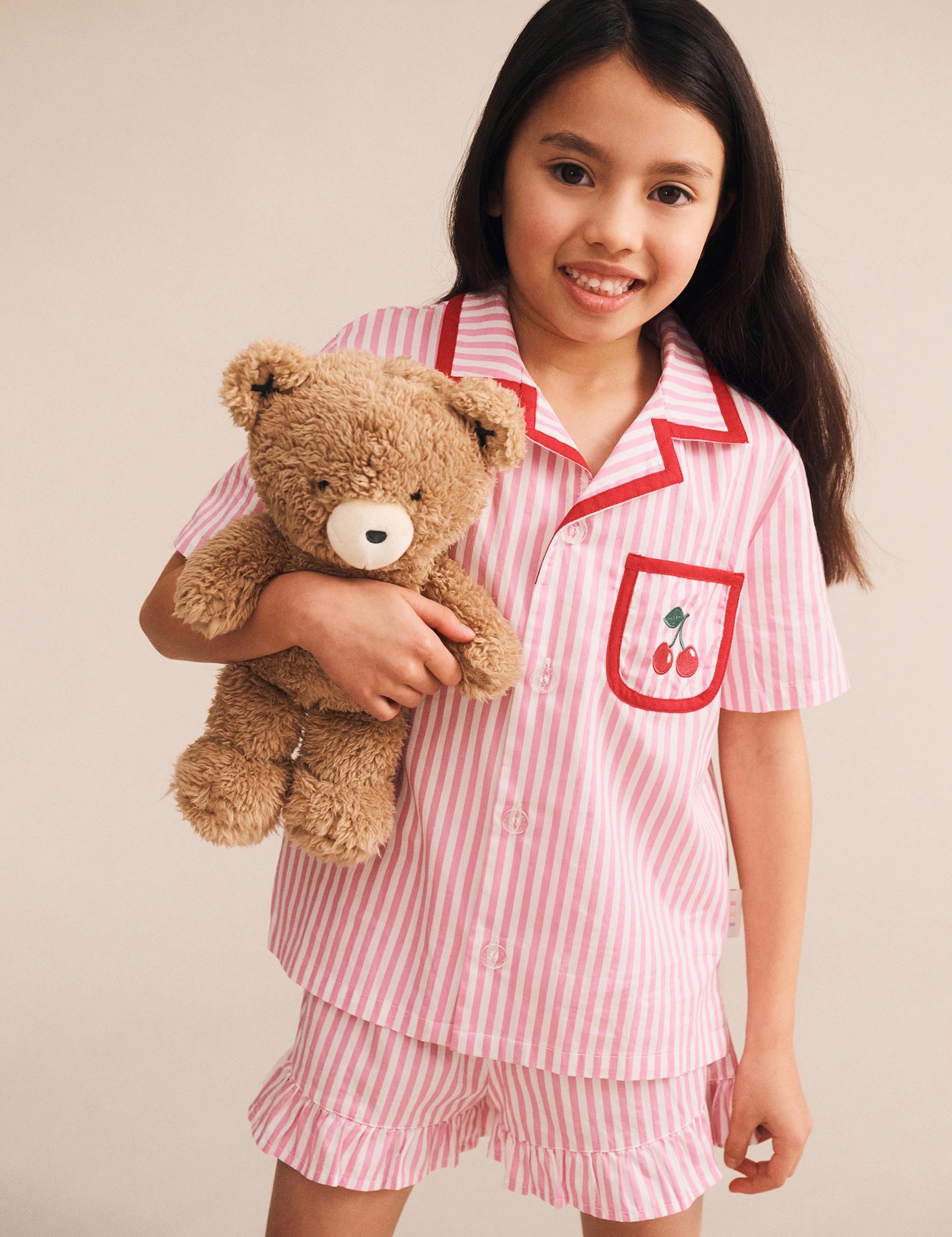 Strawberry Stripe Cherry PJ Set SLEEPWEAR Huxbaby