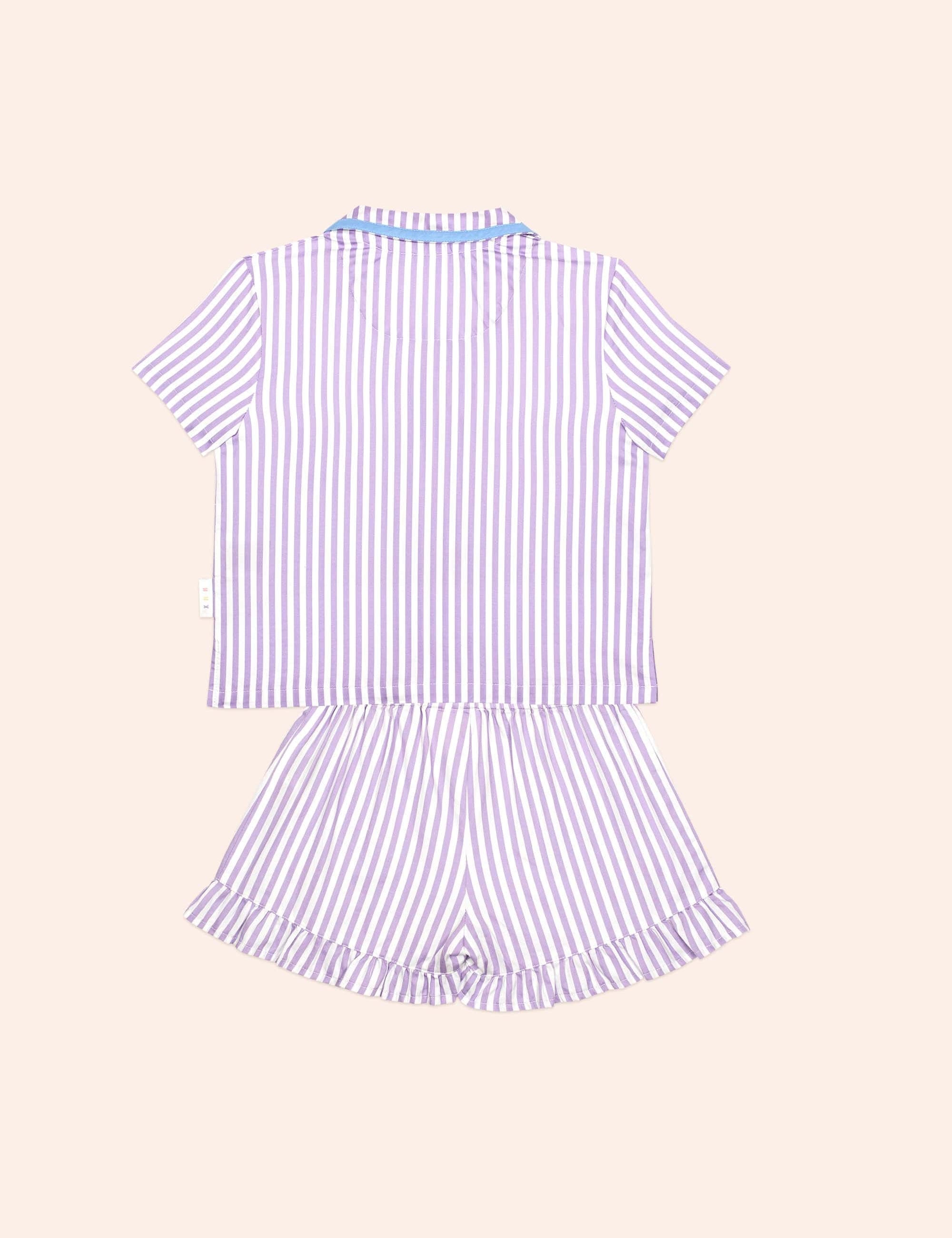 Purple Stripe Strawberry PJ Set SLEEPWEAR Huxbaby
