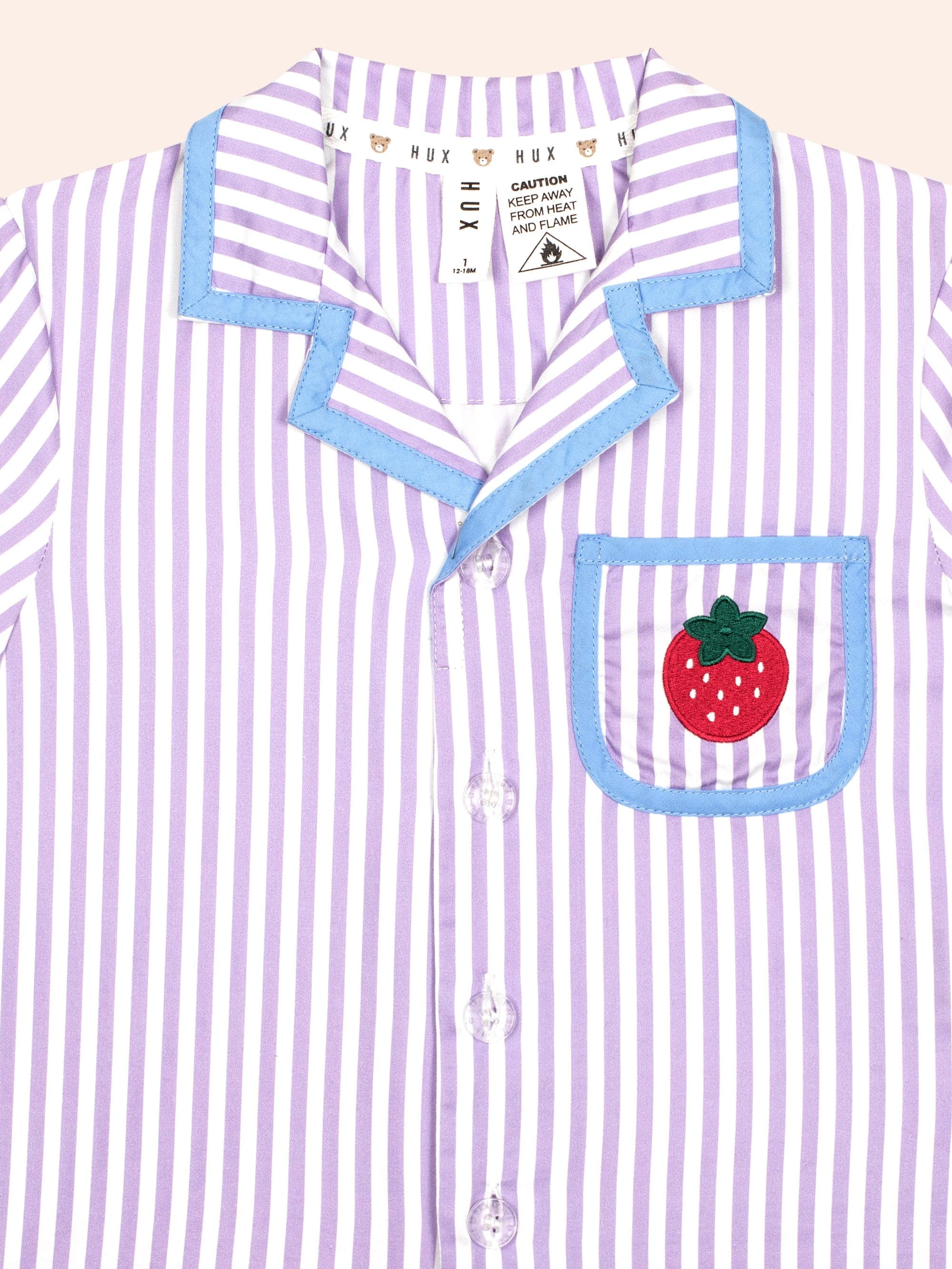 Purple Stripe Strawberry PJ Set SLEEPWEAR Huxbaby