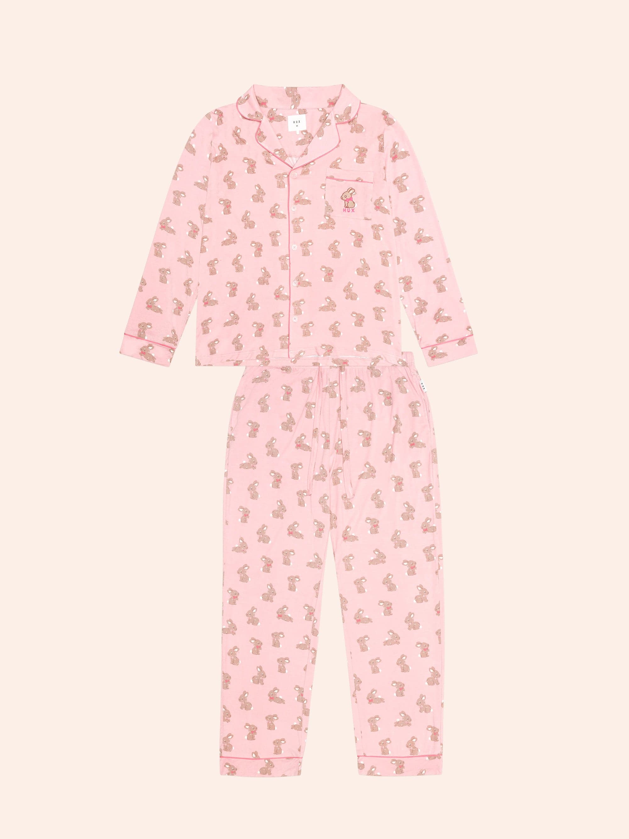 Dusty Pink Bunny Womens Pj Set SLEEPWEAR Huxbaby