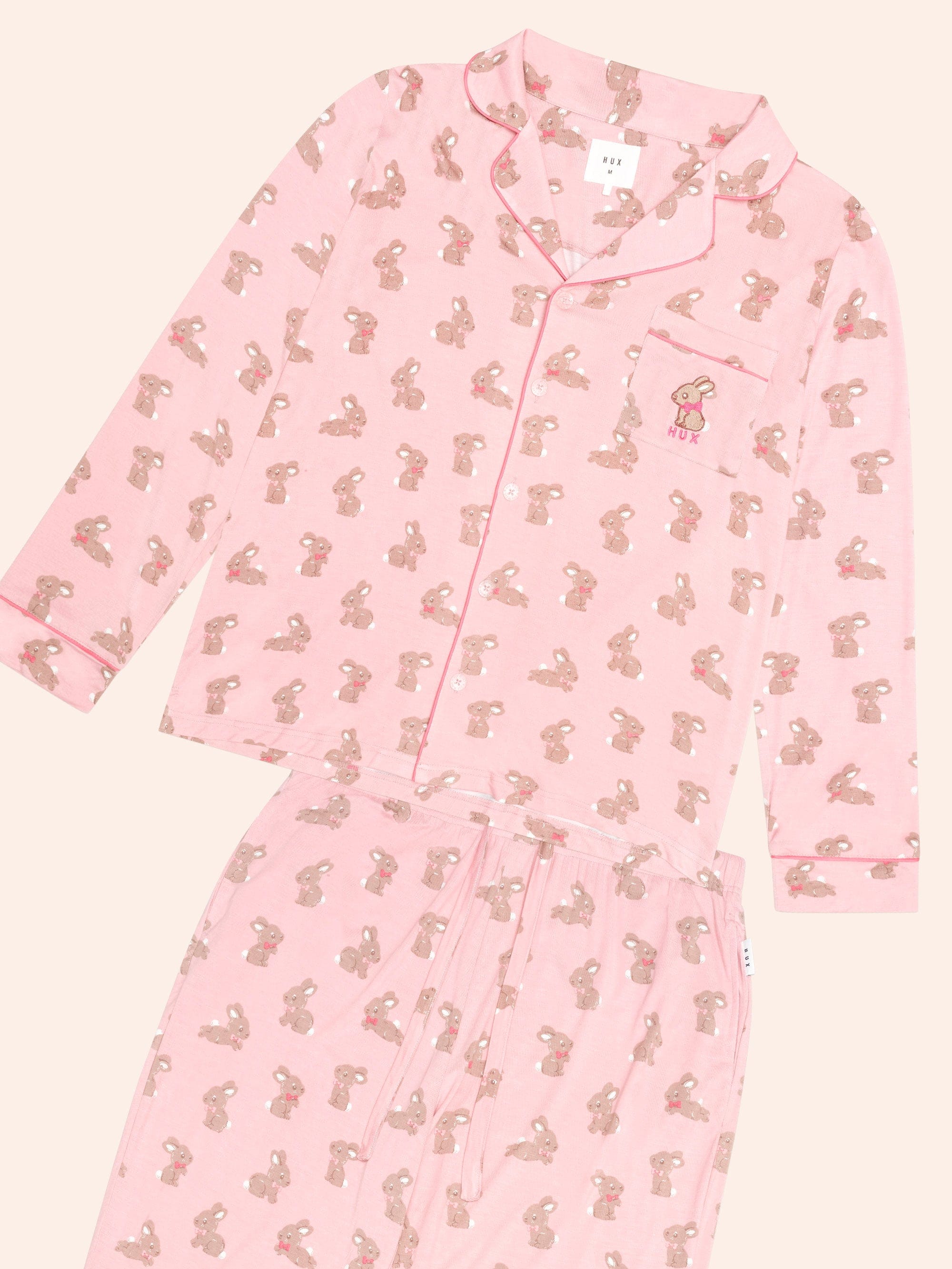 Dusty Pink Bunny Womens Pj Set SLEEPWEAR Huxbaby