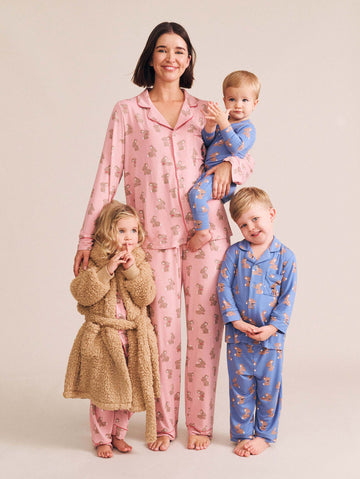 Dusty Pink Bunny Womens Pj Set SLEEPWEAR Huxbaby