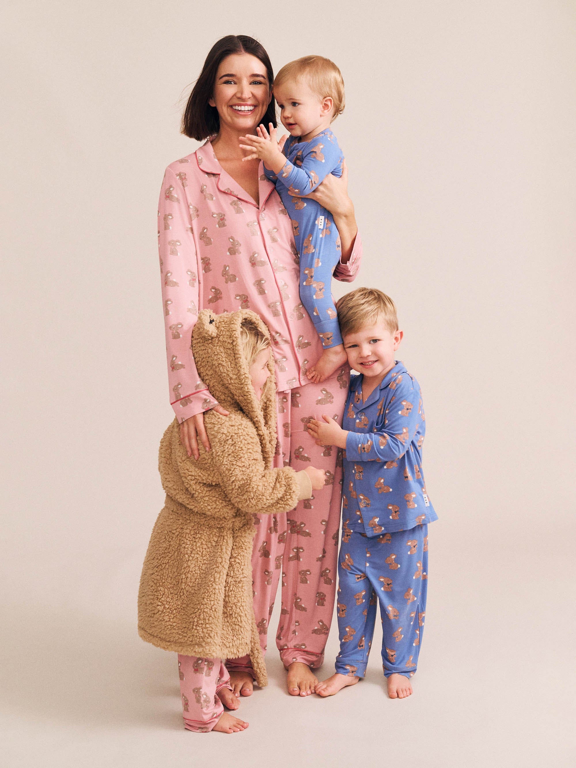 Dusty Pink Bunny Womens Pj Set SLEEPWEAR Huxbaby