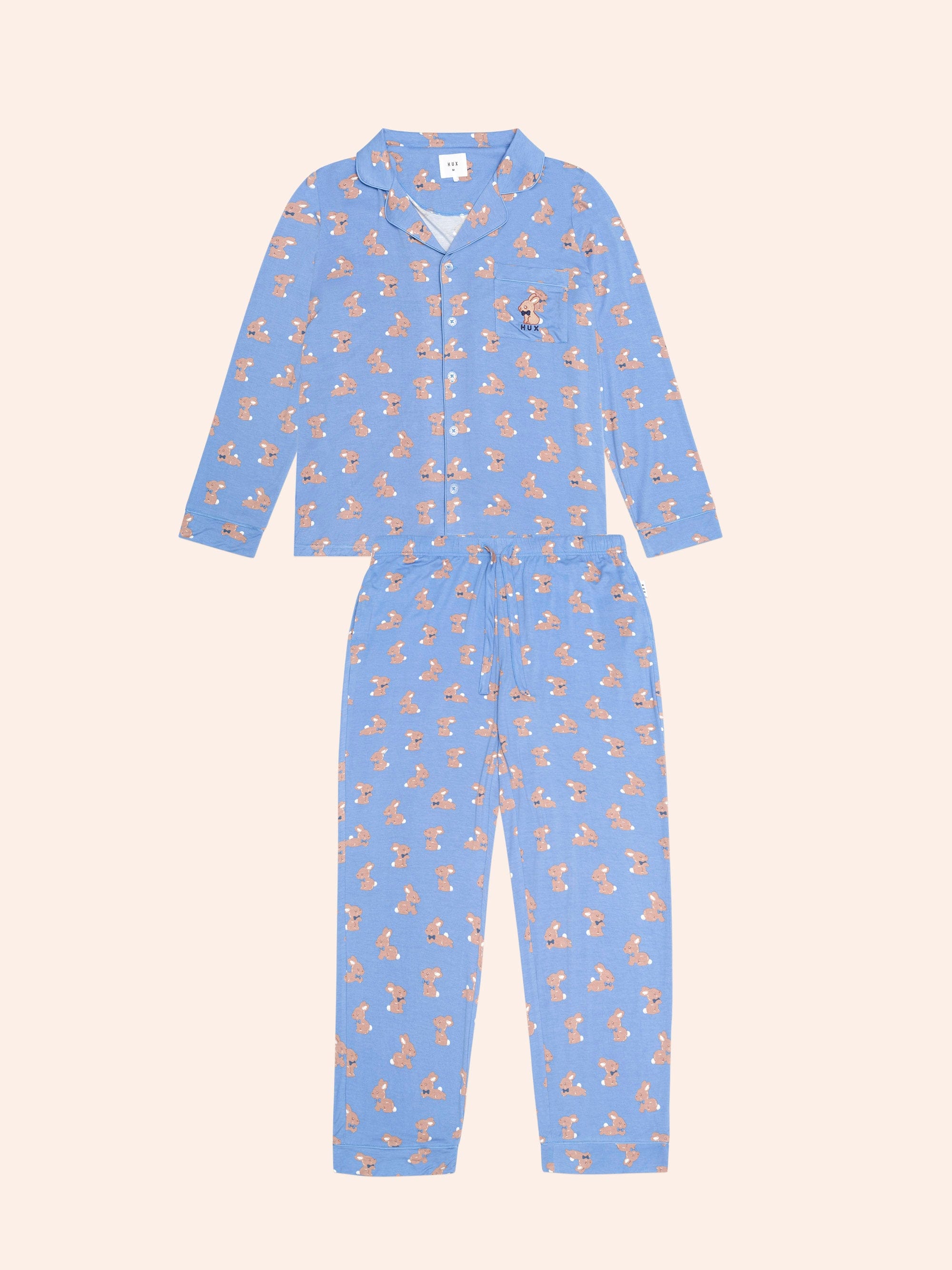 Vintage Blue Womens Bunny Pj Set SLEEPWEAR Huxbaby
