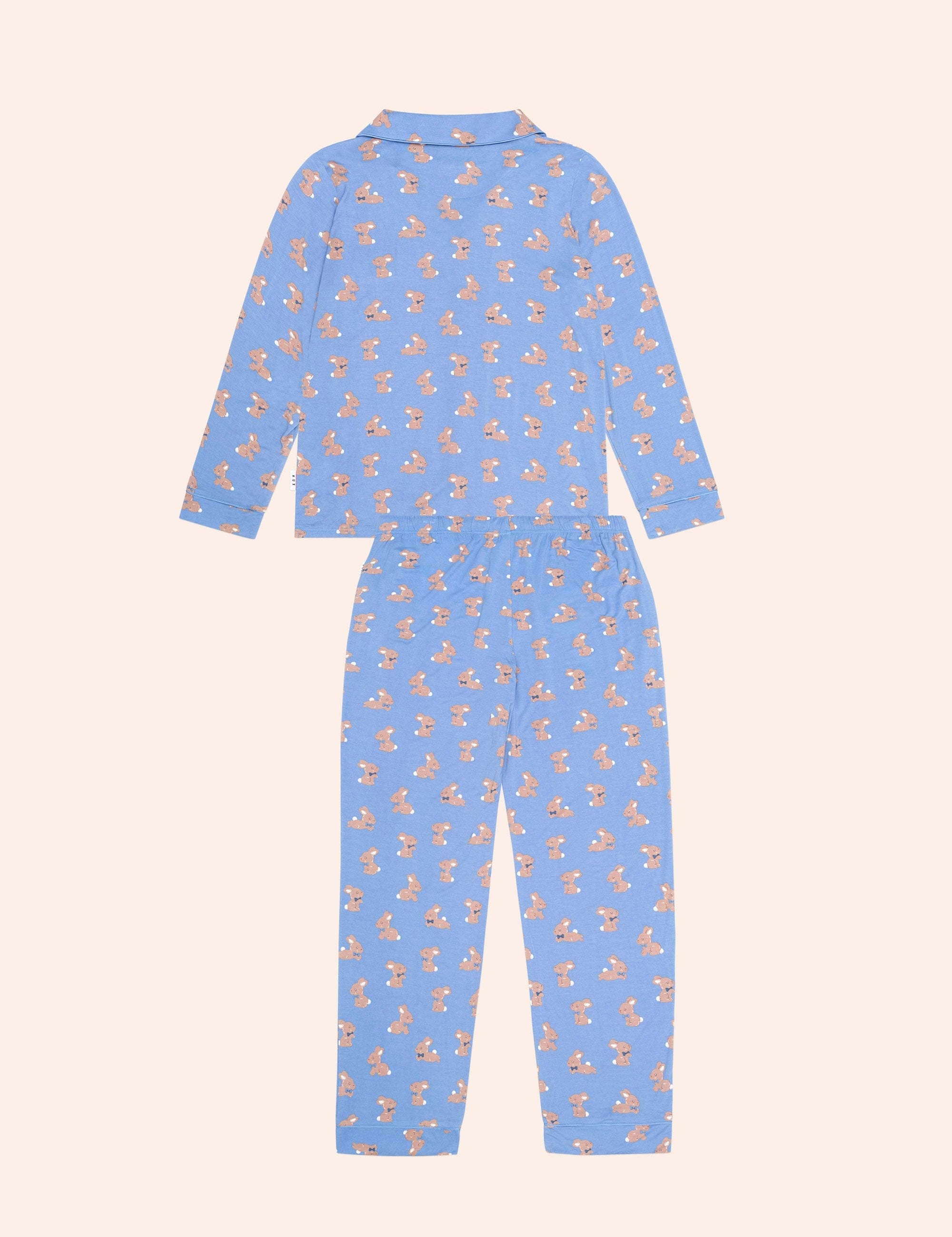 Vintage Blue Bunny Pj Set Blue SLEEPWEAR Huxbaby