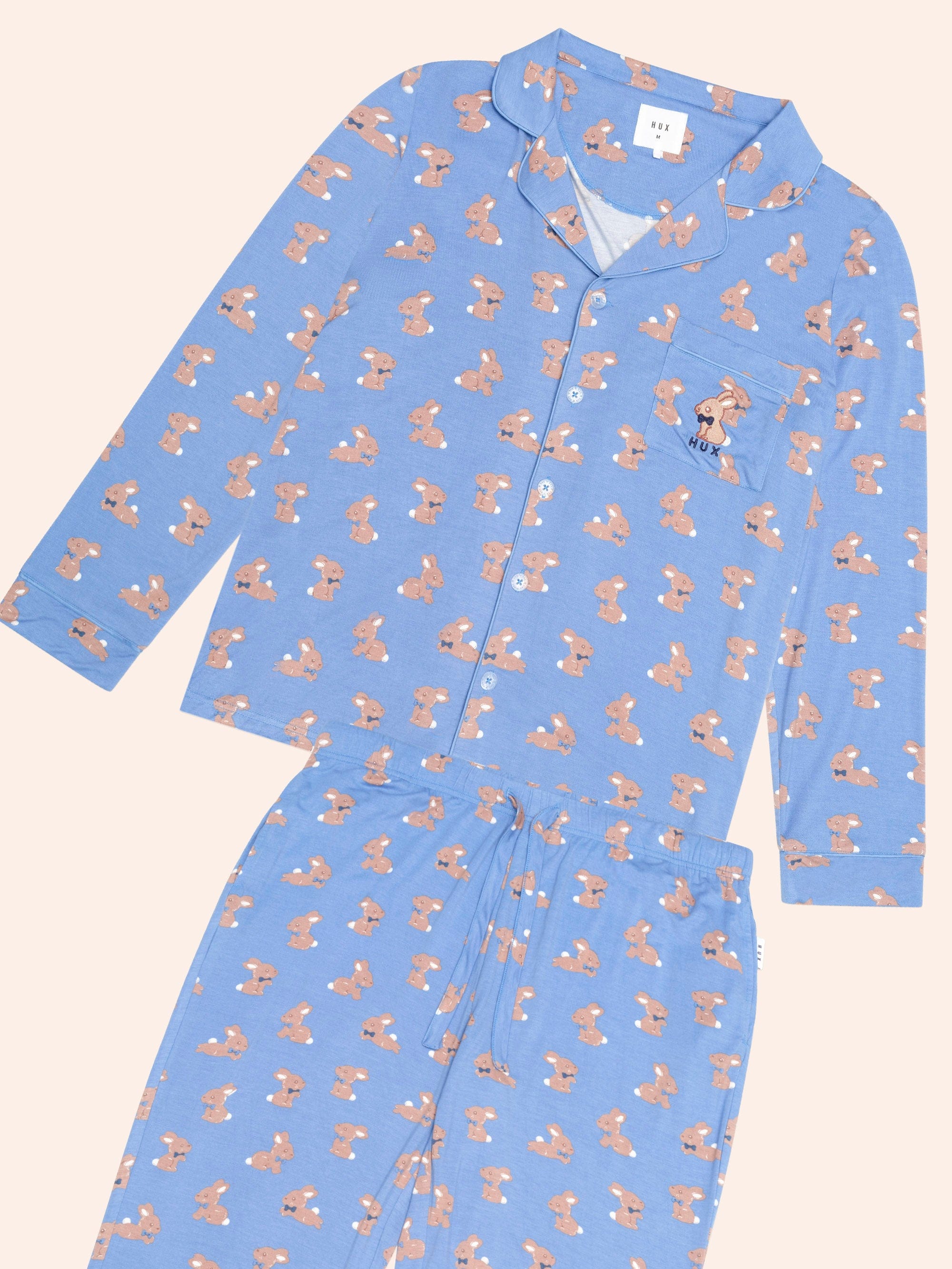 Vintage Blue Womens Bunny Pj Set SLEEPWEAR Huxbaby