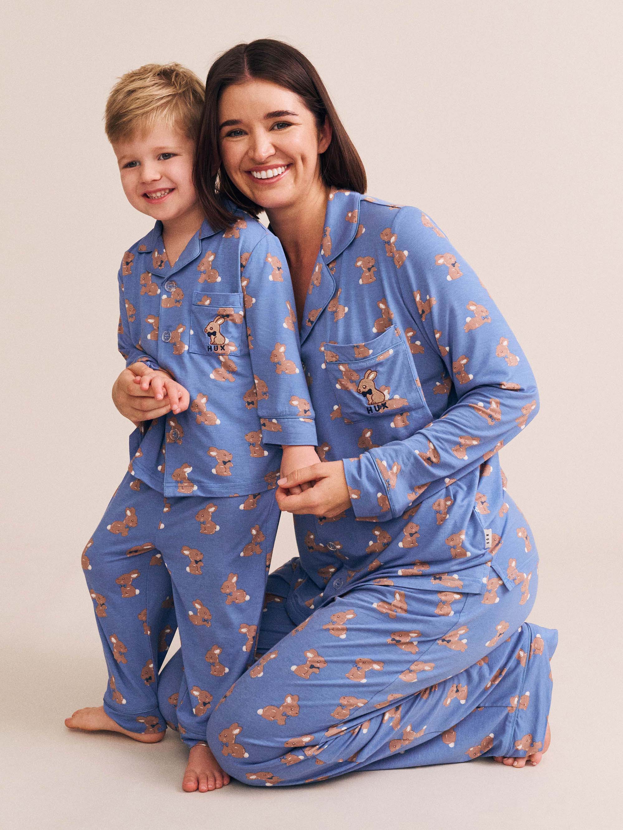 Vintage Blue Womens Bunny Pj Set SLEEPWEAR Huxbaby