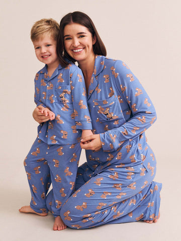 Vintage Blue Womens Bunny Pj Set SLEEPWEAR Huxbaby