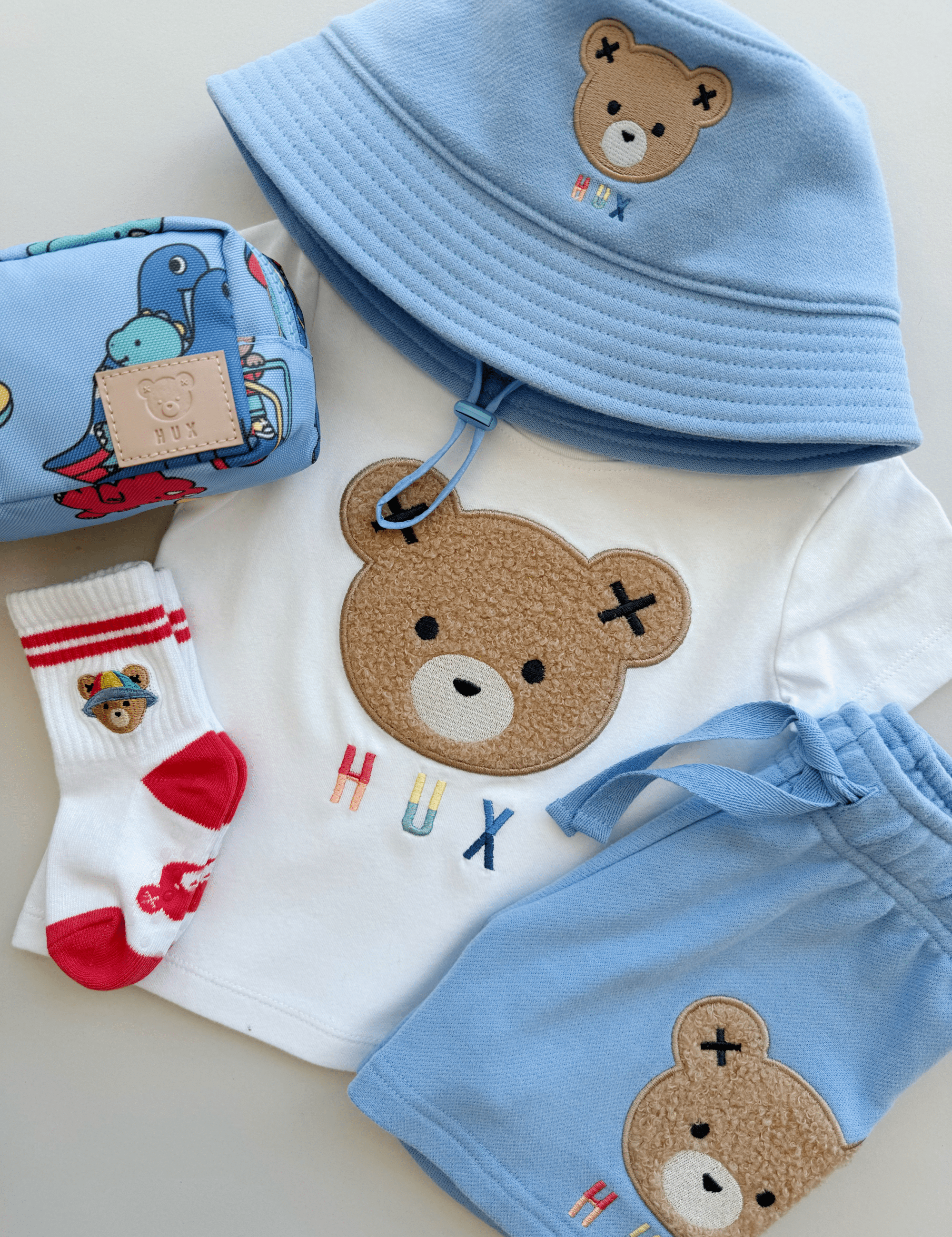 Blue Hux Bucket Hat ACCESSORIES Huxbaby