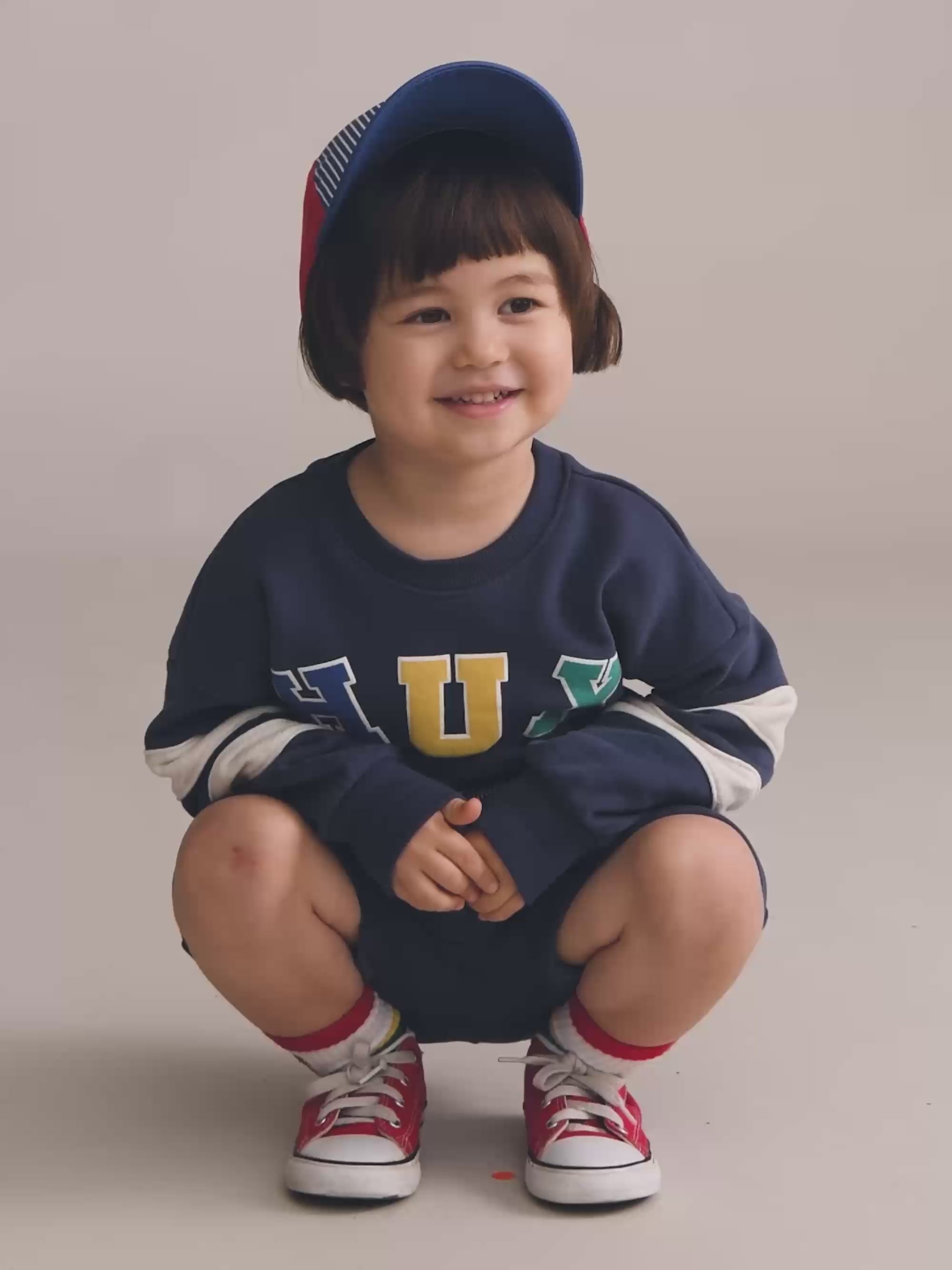 Hux Flocked Spliced Sweatshirt ONESIE Huxbaby Shopify