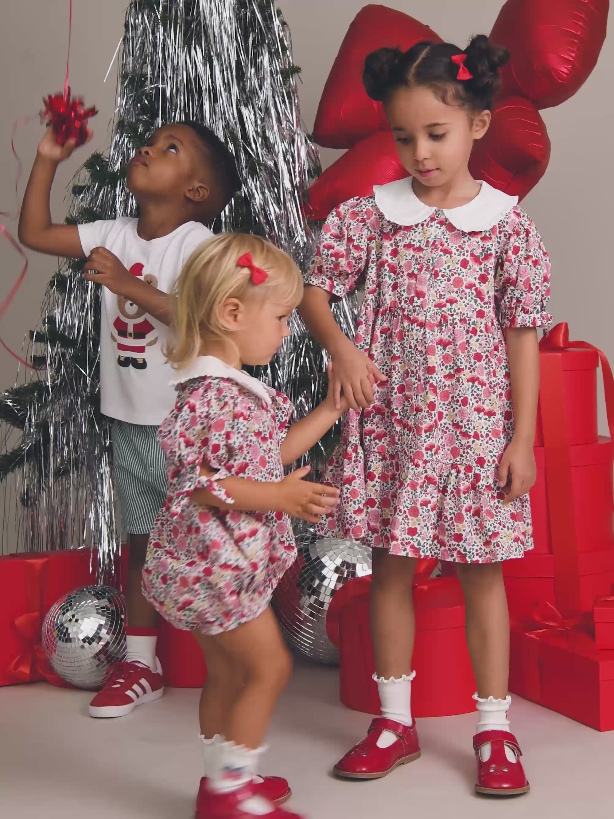 Festive Floral Frill Collar Bubble Romper ONESIE Huxbaby Shopify