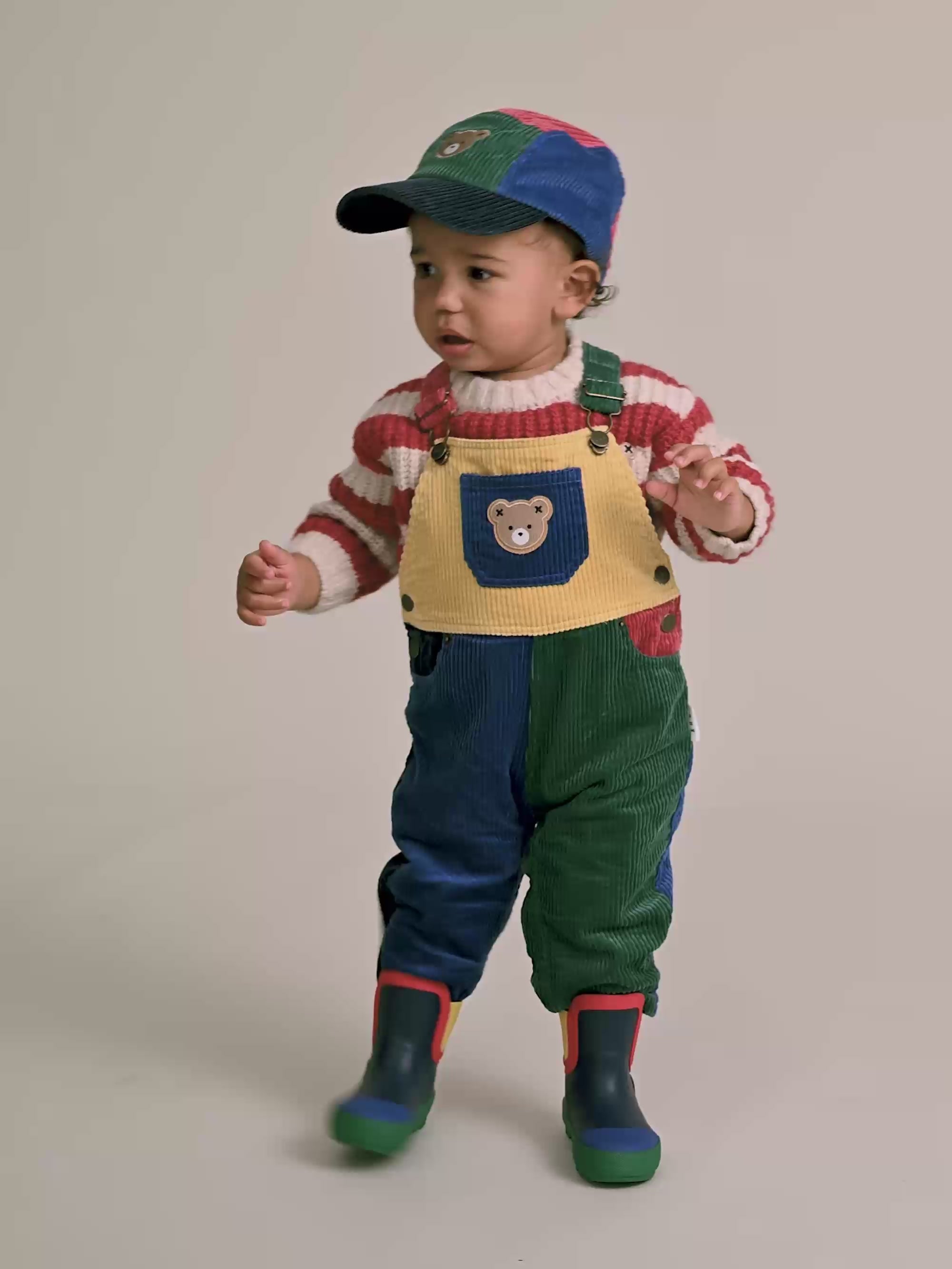 Colour Block Cord Overalls OVERALL Huxbaby